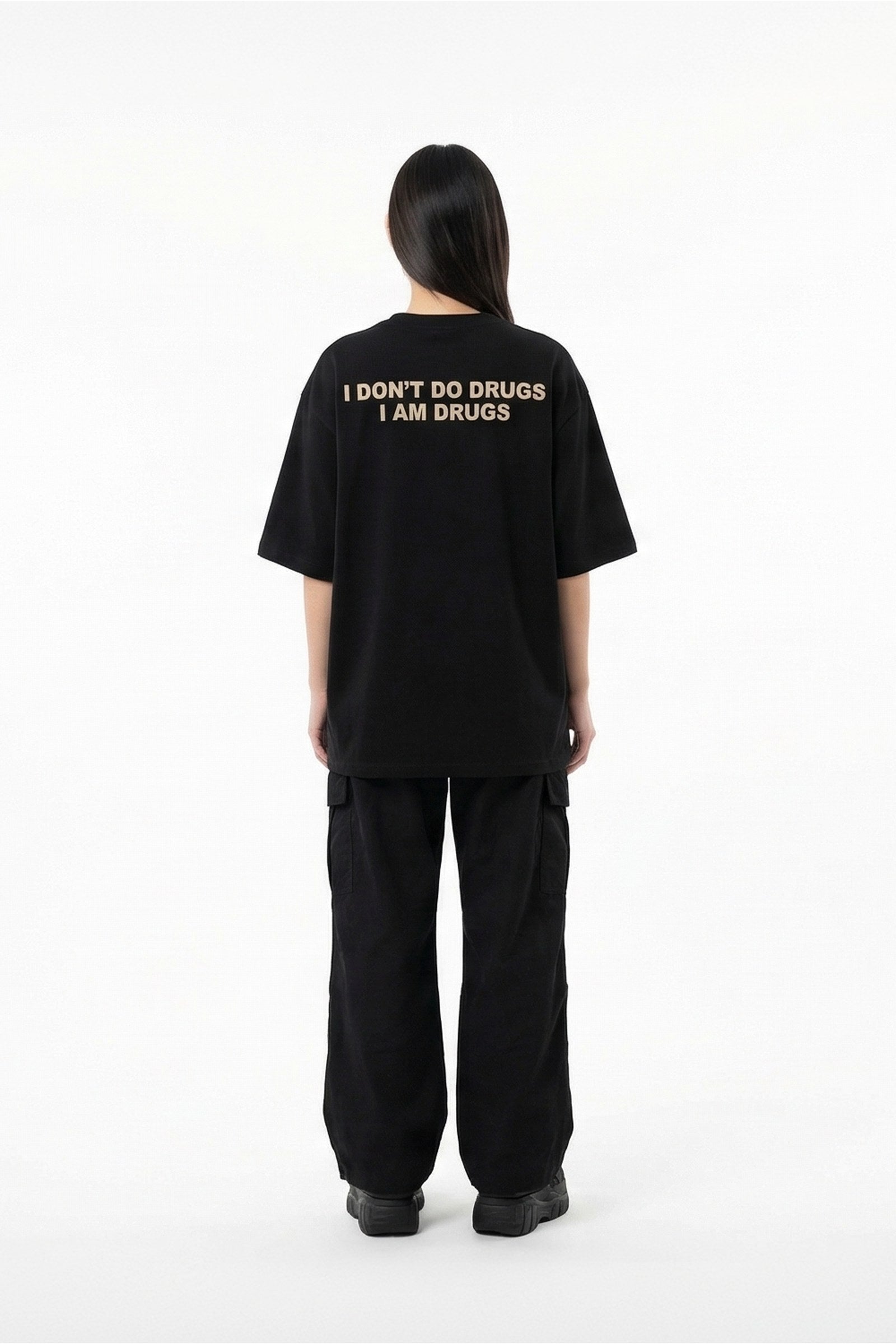 FFS cropped 2:3 | original_media:gid://shopify/MediaImage/30933981397095 | position:5 | Forfksake I Am Drugs T-Shirt Black