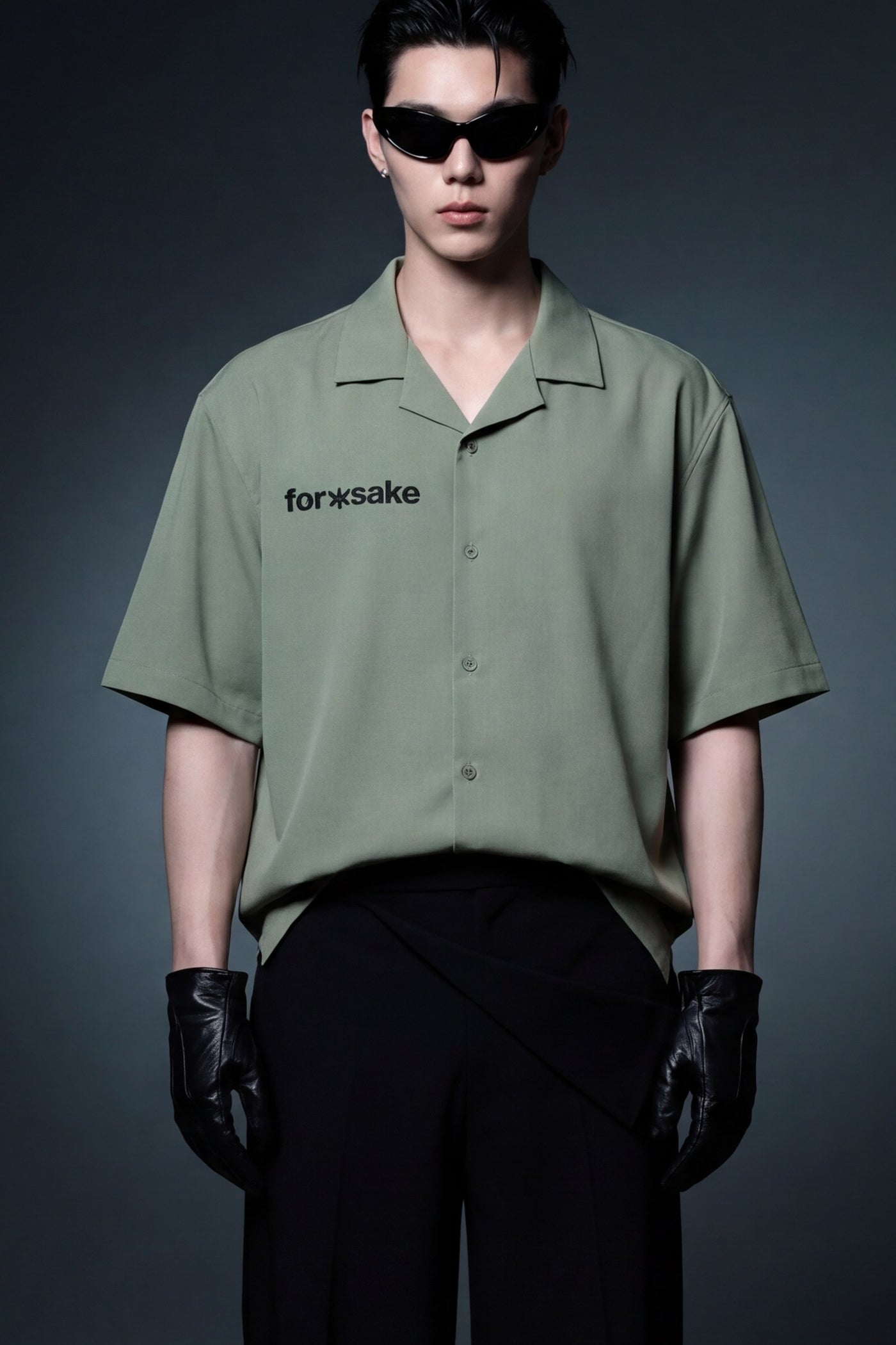 FFS cropped 2:3 | original_media:gid://shopify/MediaImage/30934016065639 | position:5 | Forfksake Limited Edition Fake Bowling Shirt (Sage Green)