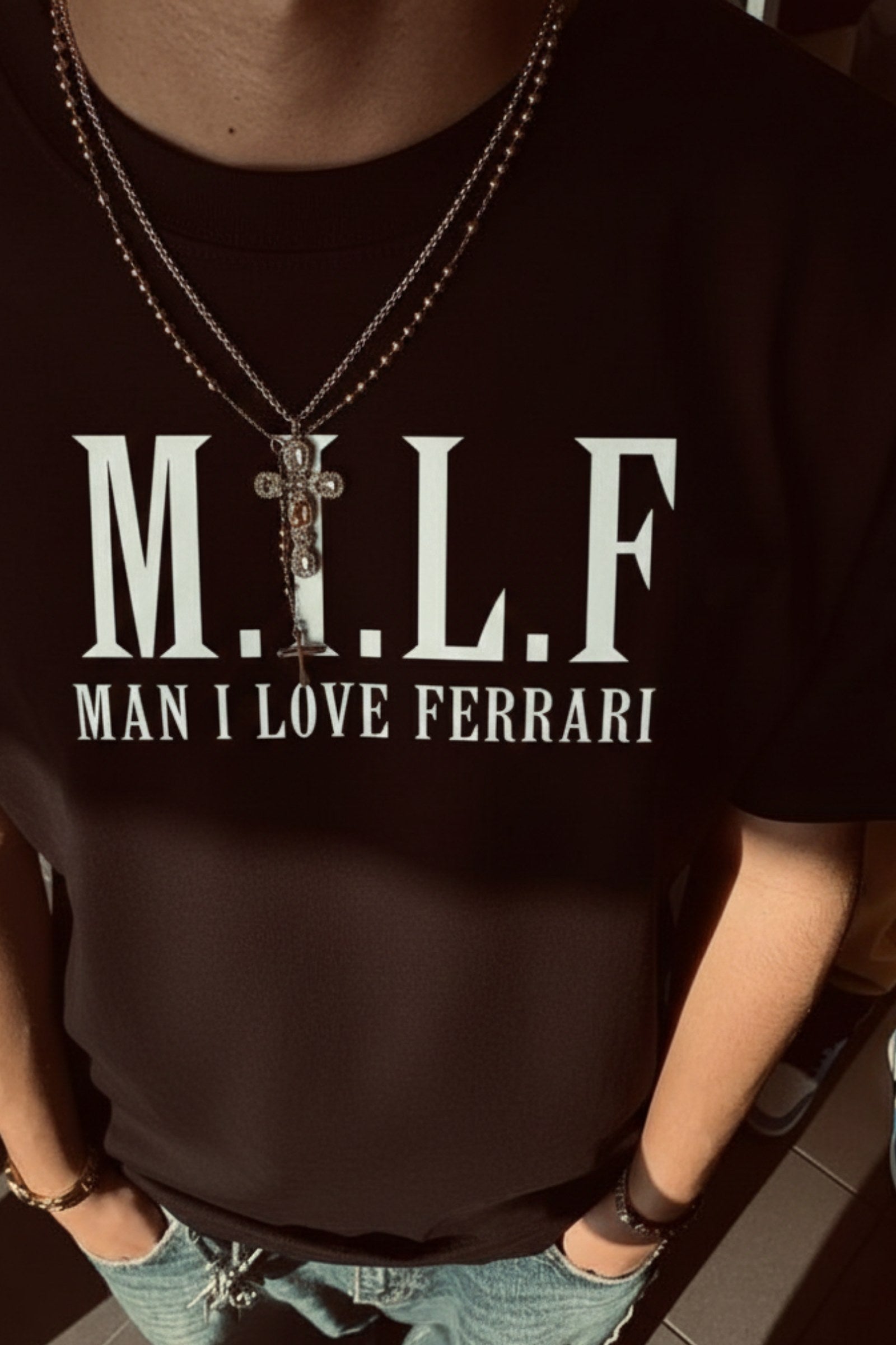 FFS cropped 2:3 | original_media:gid://shopify/MediaImage/30934022553703 | position:5 | Forfksake M.I.L.F Black T-Shirt