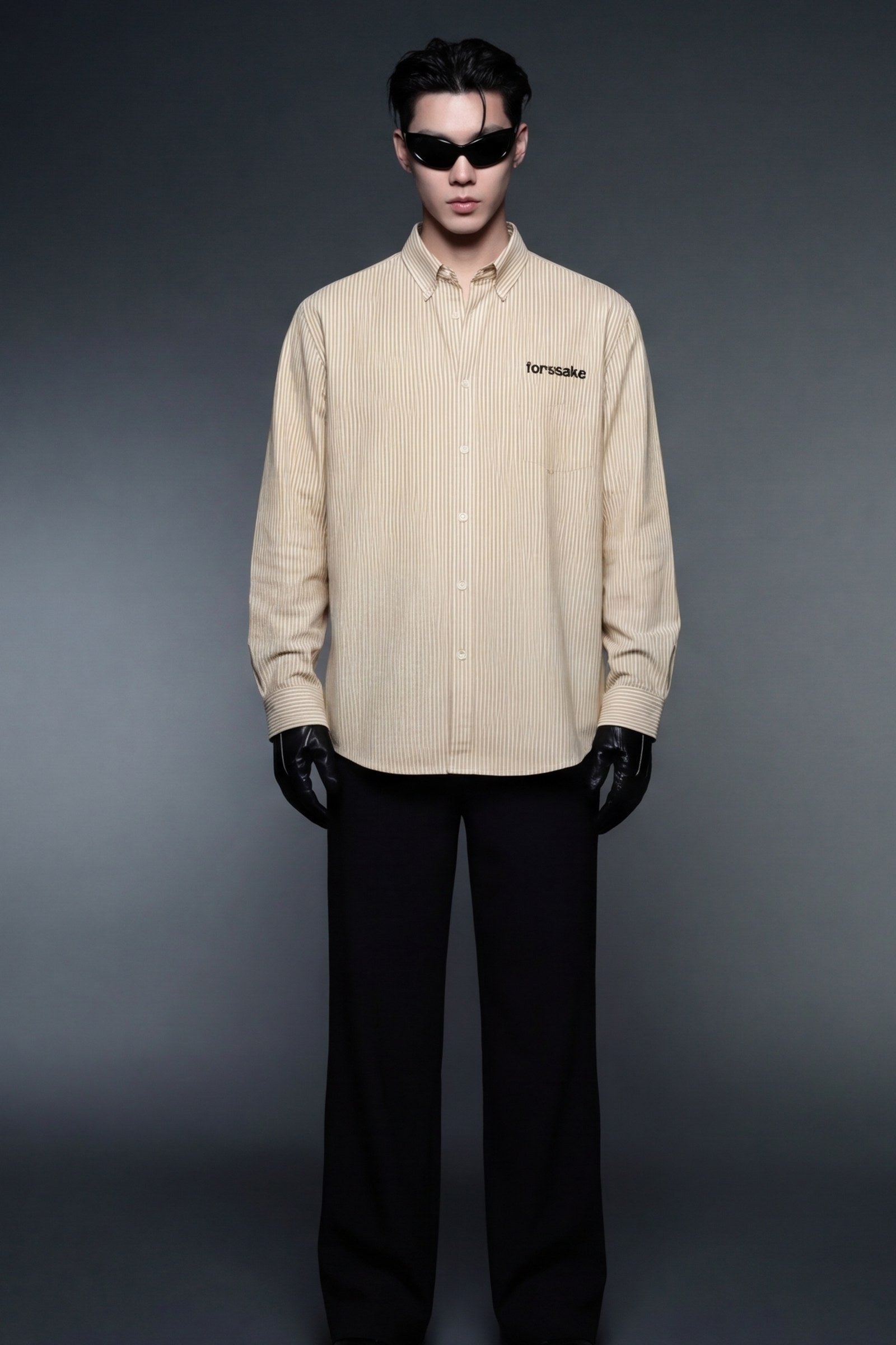 FFS cropped 2:3 | original_media:gid://shopify/MediaImage/30934107422823 | position:5 | Forfksake Overworked And Underfucked Stripe Shirt Beige