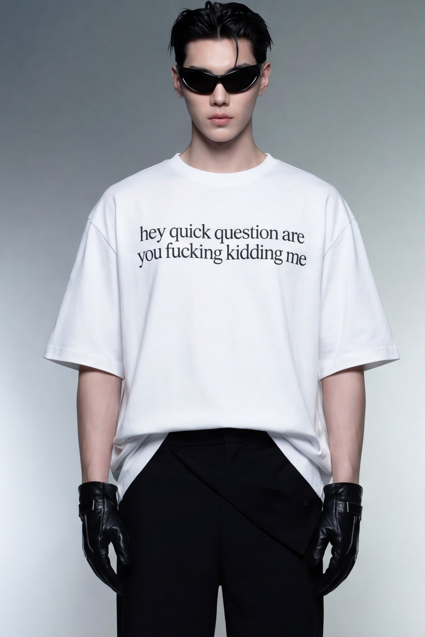 FFS cropped 2:3 | original_media:gid://shopify/MediaImage/30934149464167 | position:5 | Forfksake Quick Question T-Shirt White