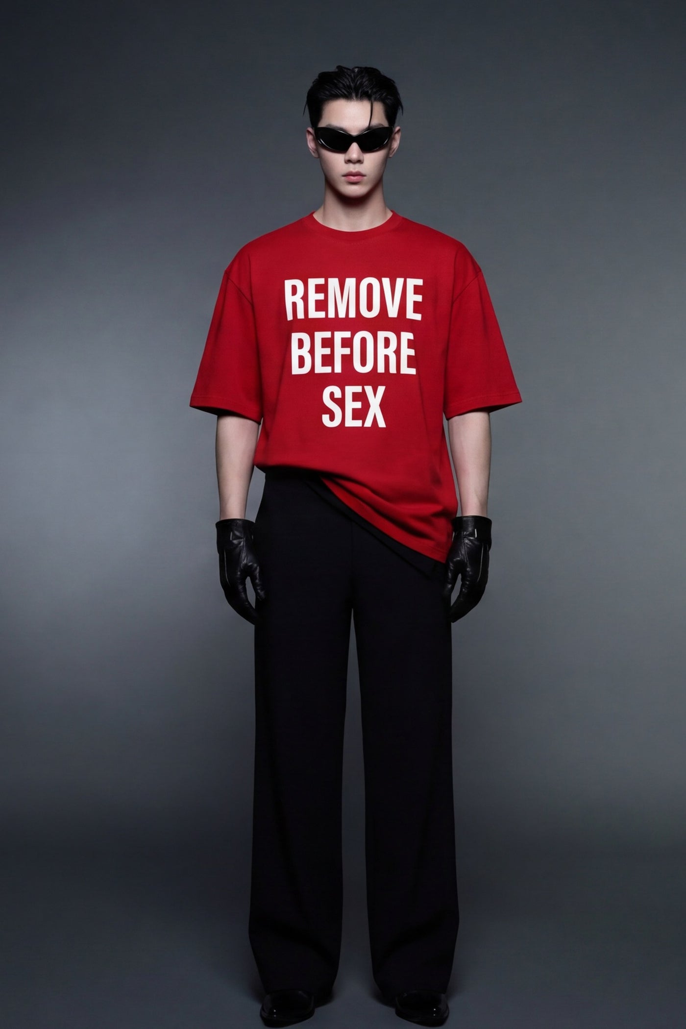 FFS cropped 2:3 | original_media:gid://shopify/MediaImage/30934159097959 | position:5 | Forfksake Remove Before Sex T-Shirt Red