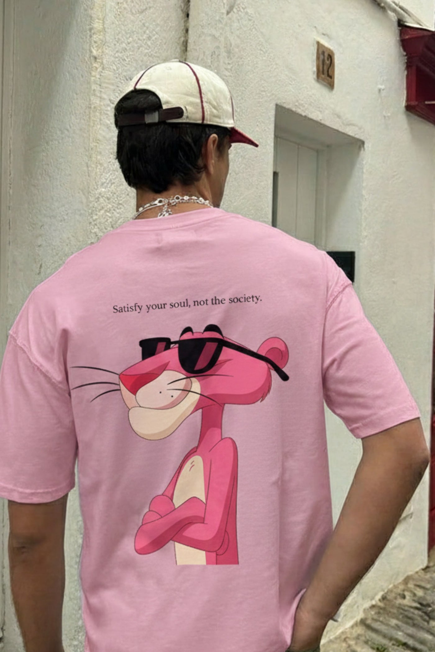 FFS cropped 2:3 | original_media:gid://shopify/MediaImage/30934166929511 | position:5 | Forfksake Satisfy Soul Pink T-Shirt