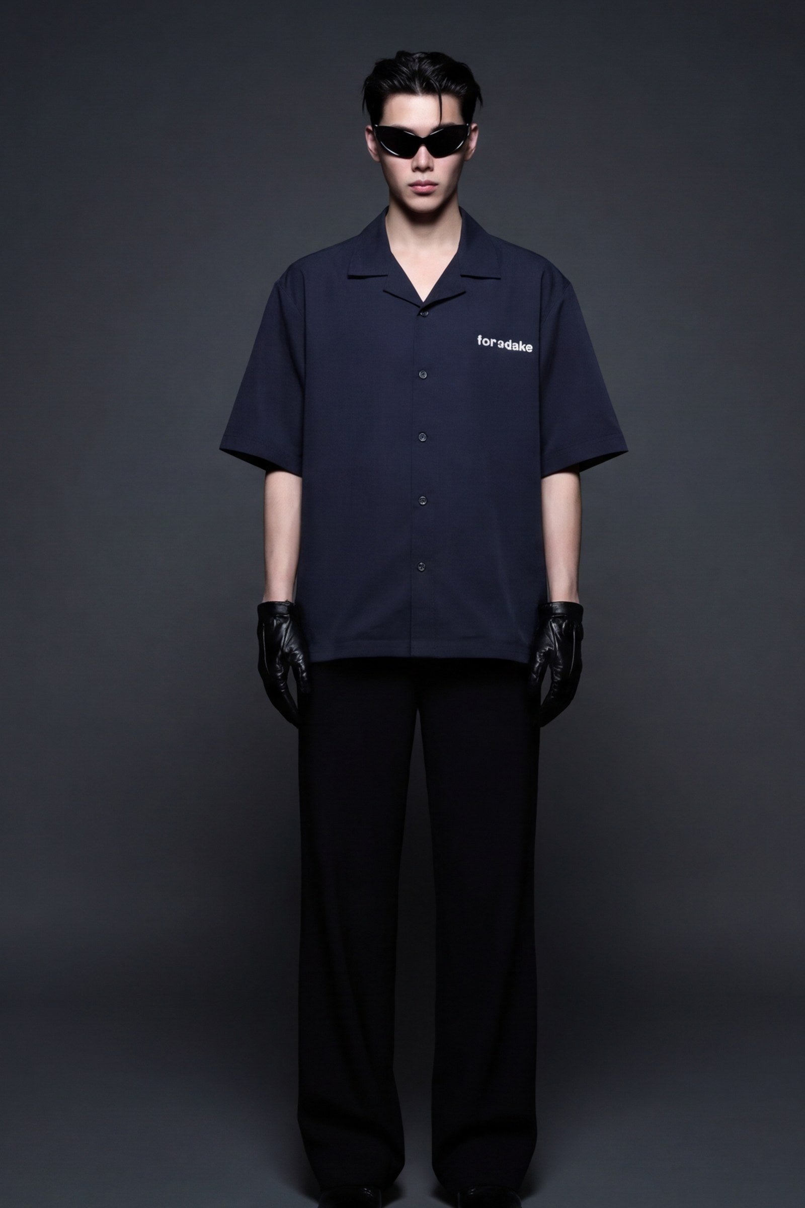 FFS cropped 2:3 | original_media:gid://shopify/MediaImage/30934188130407 | position:5 | Forfksake Sinners Navy Blue Bowling Shirt