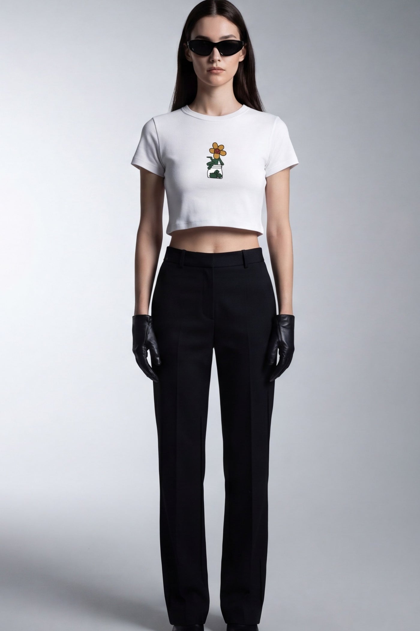 FFS cropped 2:3 | original_media:gid://shopify/MediaImage/30934206316647 | position:5 | Forfksake Smocking Sunflower Baby Tee