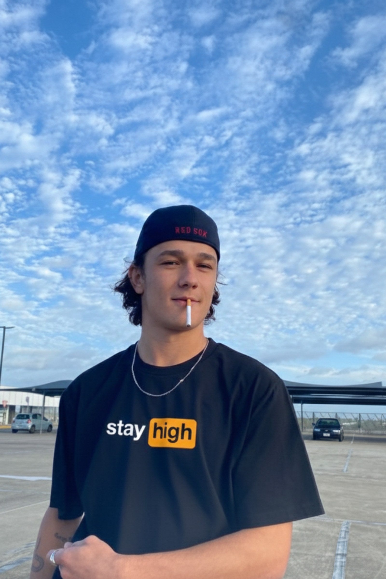 FFS cropped 2:3 | original_media:gid://shopify/MediaImage/30934229549159 | position:5 | Forfksake Stay High Black T-Shirt