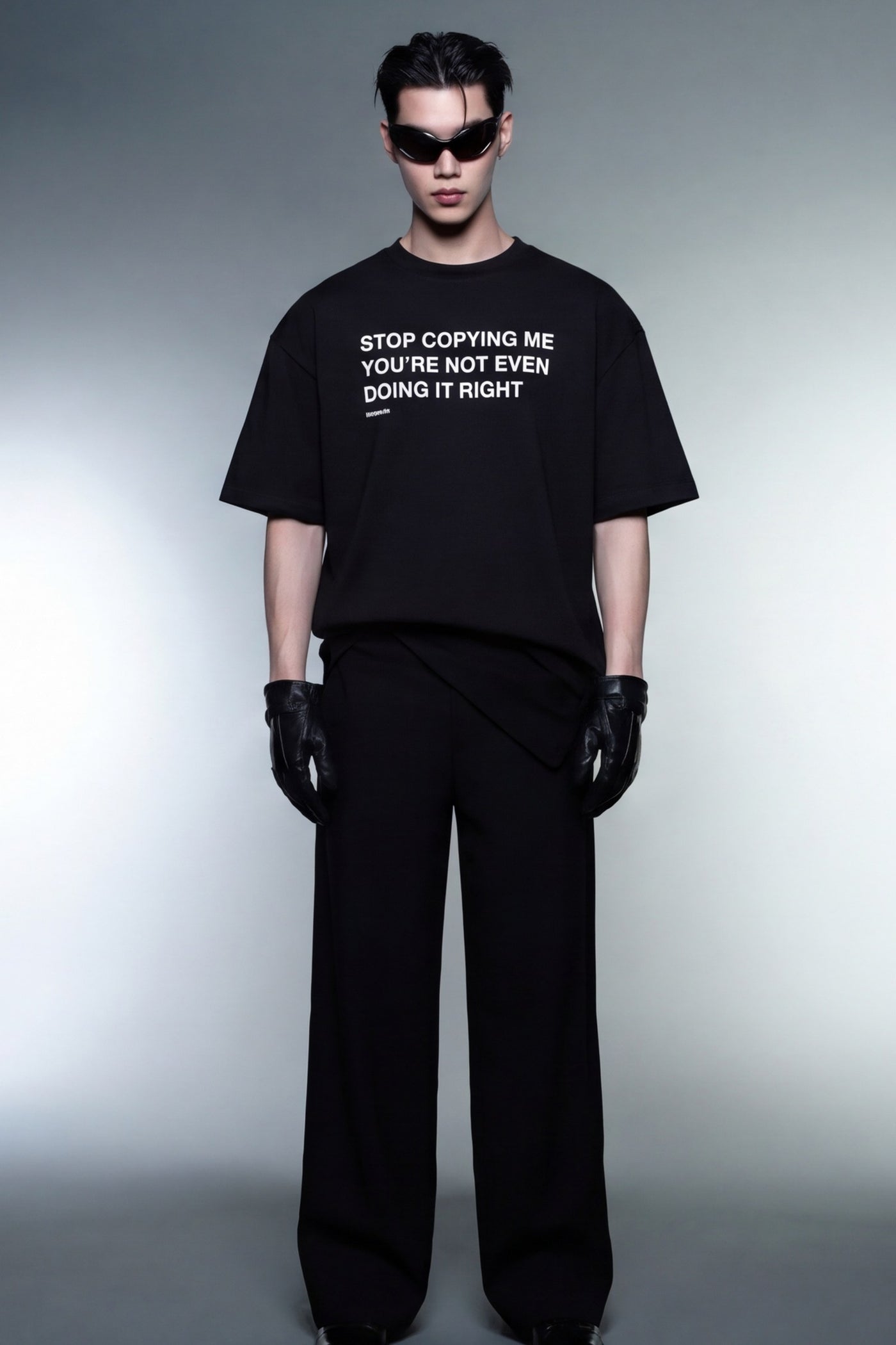 FFS cropped 2:3 | original_media:gid://shopify/MediaImage/30934232334439 | position:5 | Forfksake Stop Copying Me T-Shirt Black