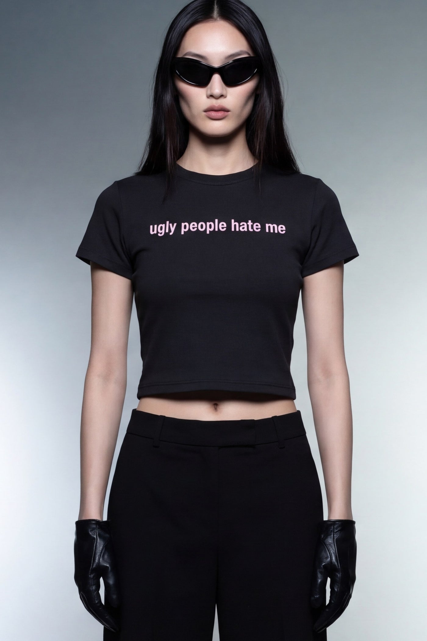 FFS cropped 2:3 | original_media:gid://shopify/MediaImage/30934267461735 | position:5 | Forfksake Ugly Pink Baby Tee
