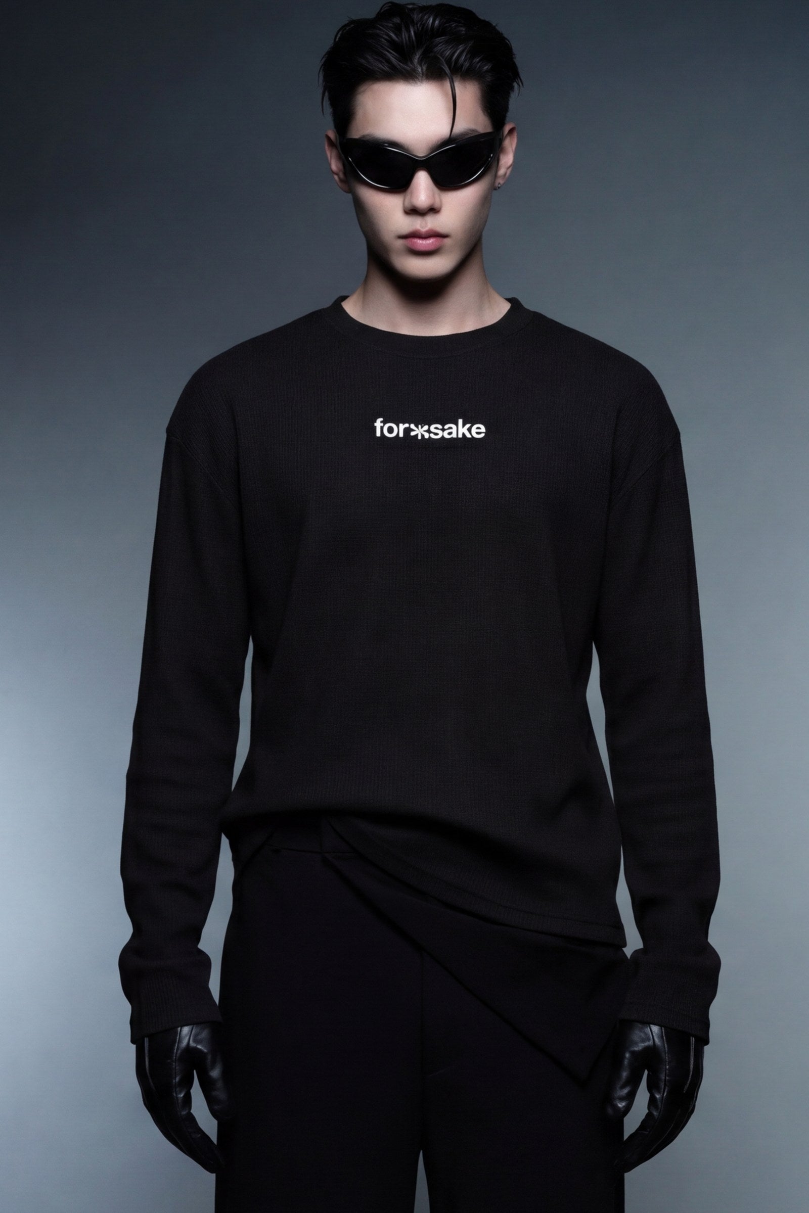 FFS cropped 2:3 | original_media:gid://shopify/MediaImage/30934275358823 | position:5 | Forfksake Warning Label Waffle Long Sleeve Black