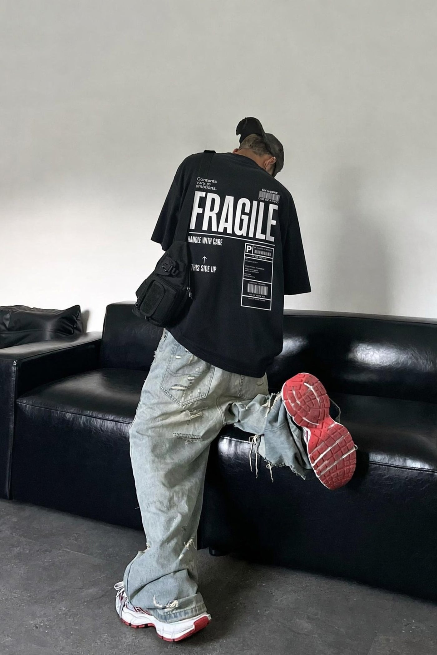 FFS cropped 2:3 | original_media:gid://shopify/MediaImage/30934349348967 | position:5 | Forfksake Handle With Care Black T-Shirt