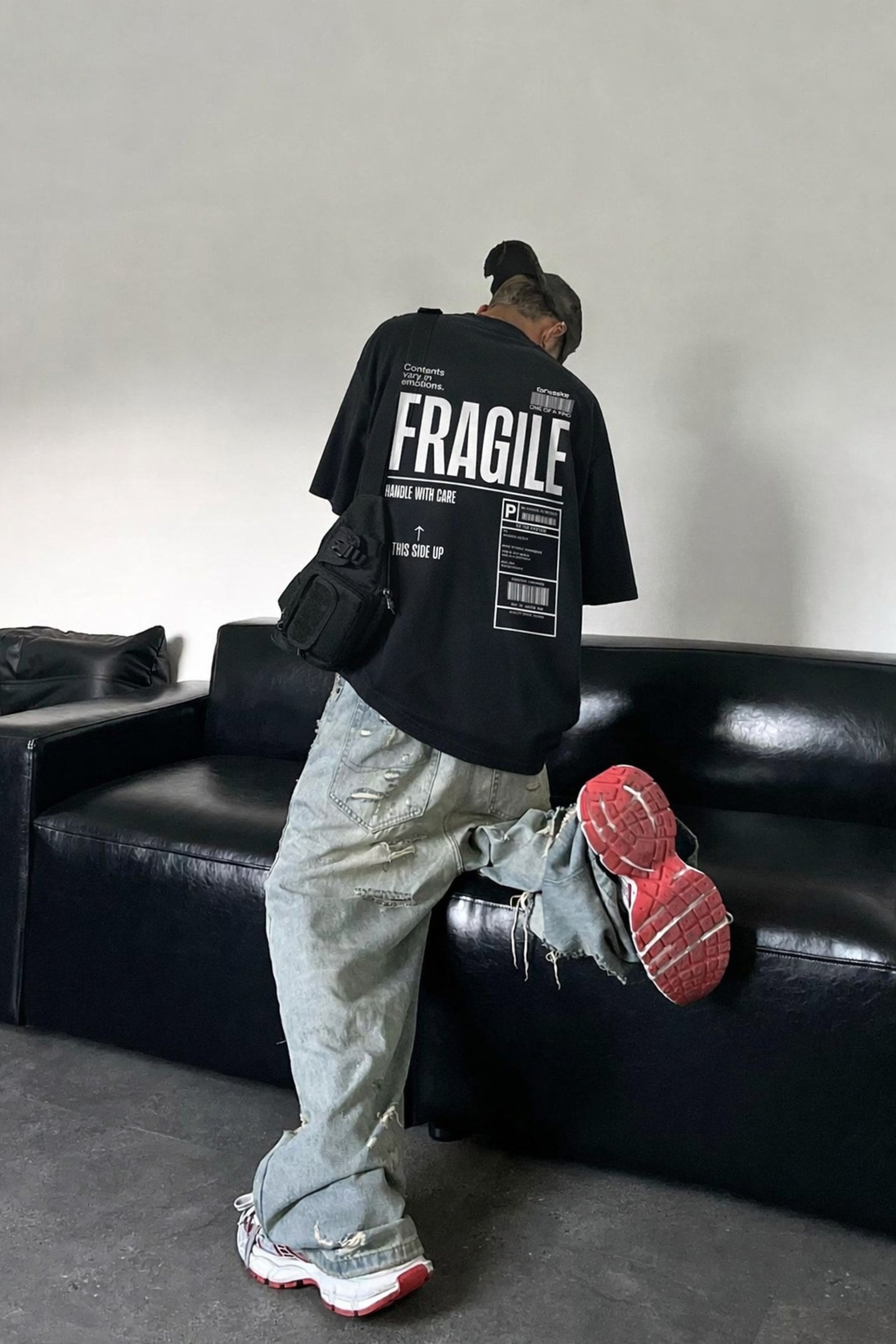 FFS cropped 2:3 | original_media:gid://shopify/MediaImage/30934349348967 | position:5 | Forfksake Handle With Care Black T-Shirt