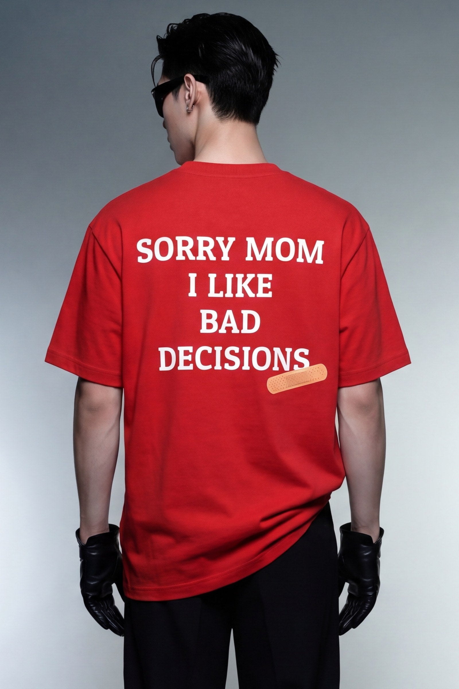 FFS cropped 2:3 | original_media:gid://shopify/MediaImage/30933650473063 | position:6 | Forfksake Bad Decisions Red T-Shirt