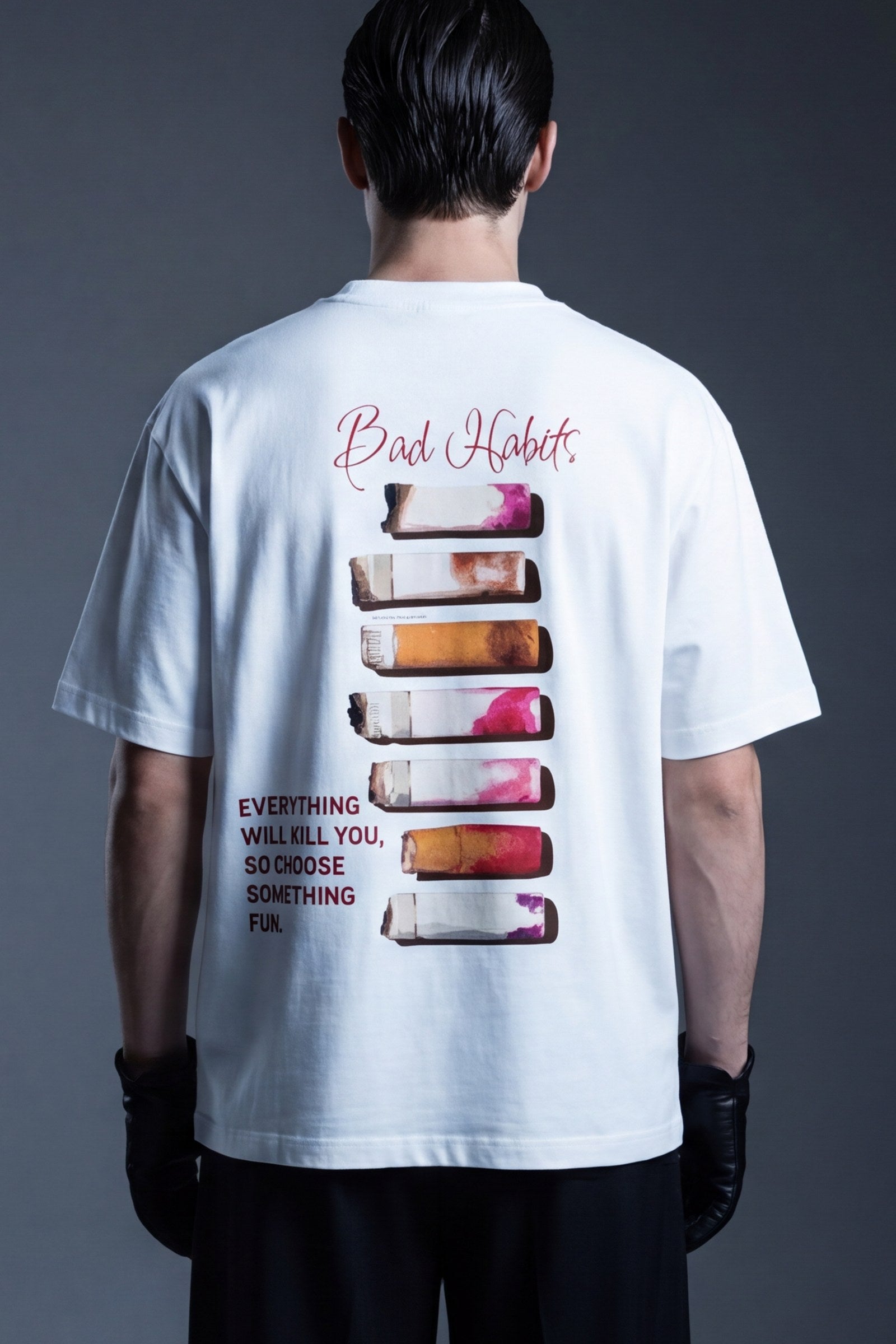 FFS cropped 2:3 | original_media:gid://shopify/MediaImage/30933655748711 | position:6 | Forfksake Bad Habits T-Shirt(white)
