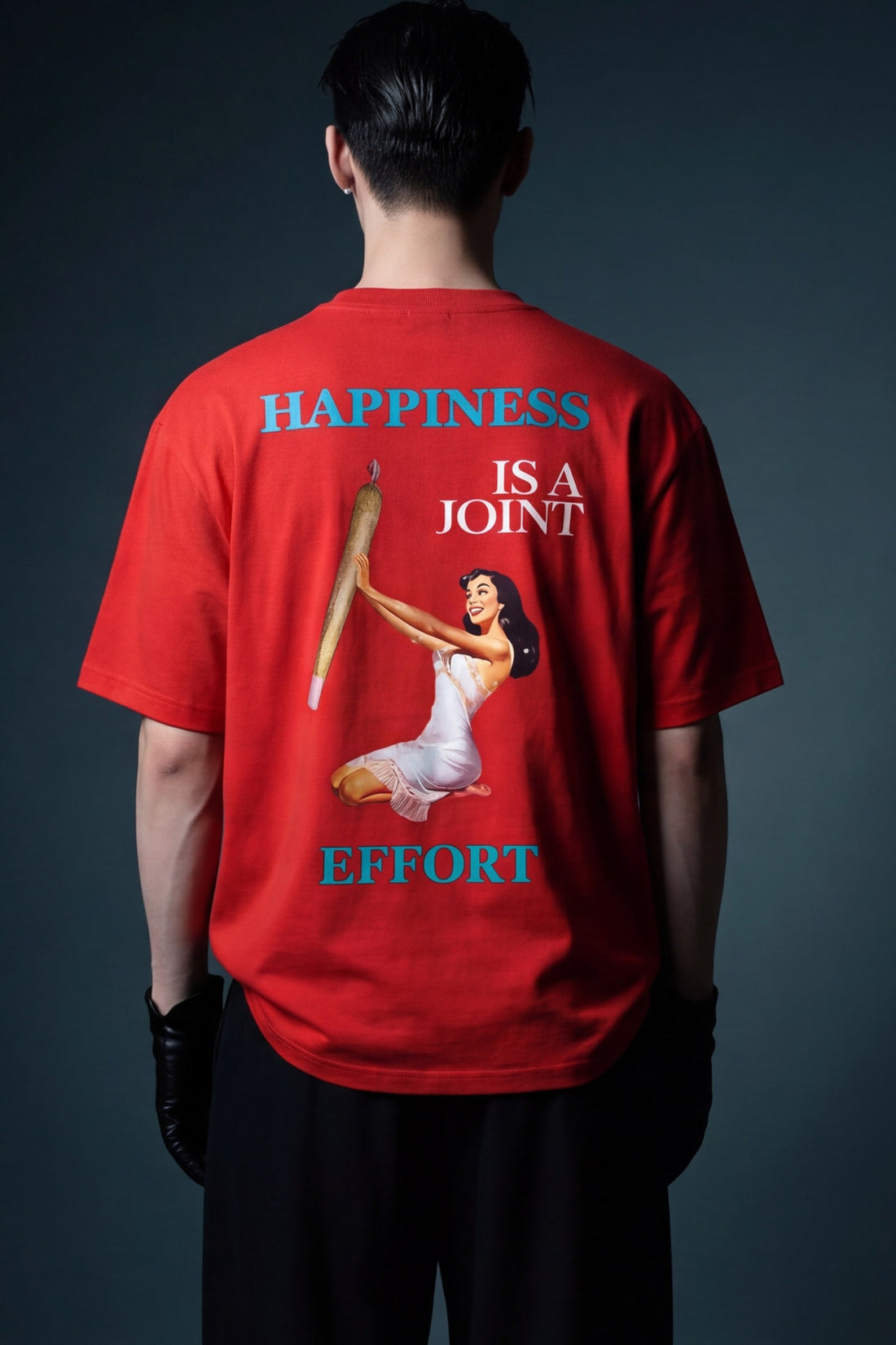 FFS cropped 2:3 | original_media:gid://shopify/MediaImage/30933959508071 | position:6 | Forfksake Happiness Is A Joint Effort T-Shirt(red)