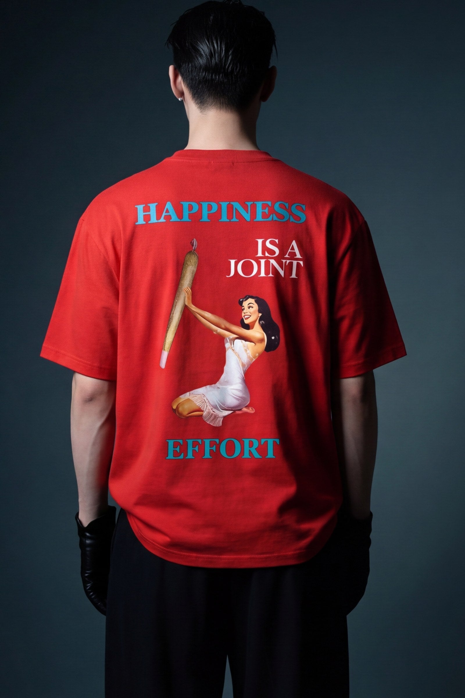 FFS cropped 2:3 | original_media:gid://shopify/MediaImage/30933959508071 | position:6 | Forfksake Happiness Is A Joint Effort T-Shirt(red)