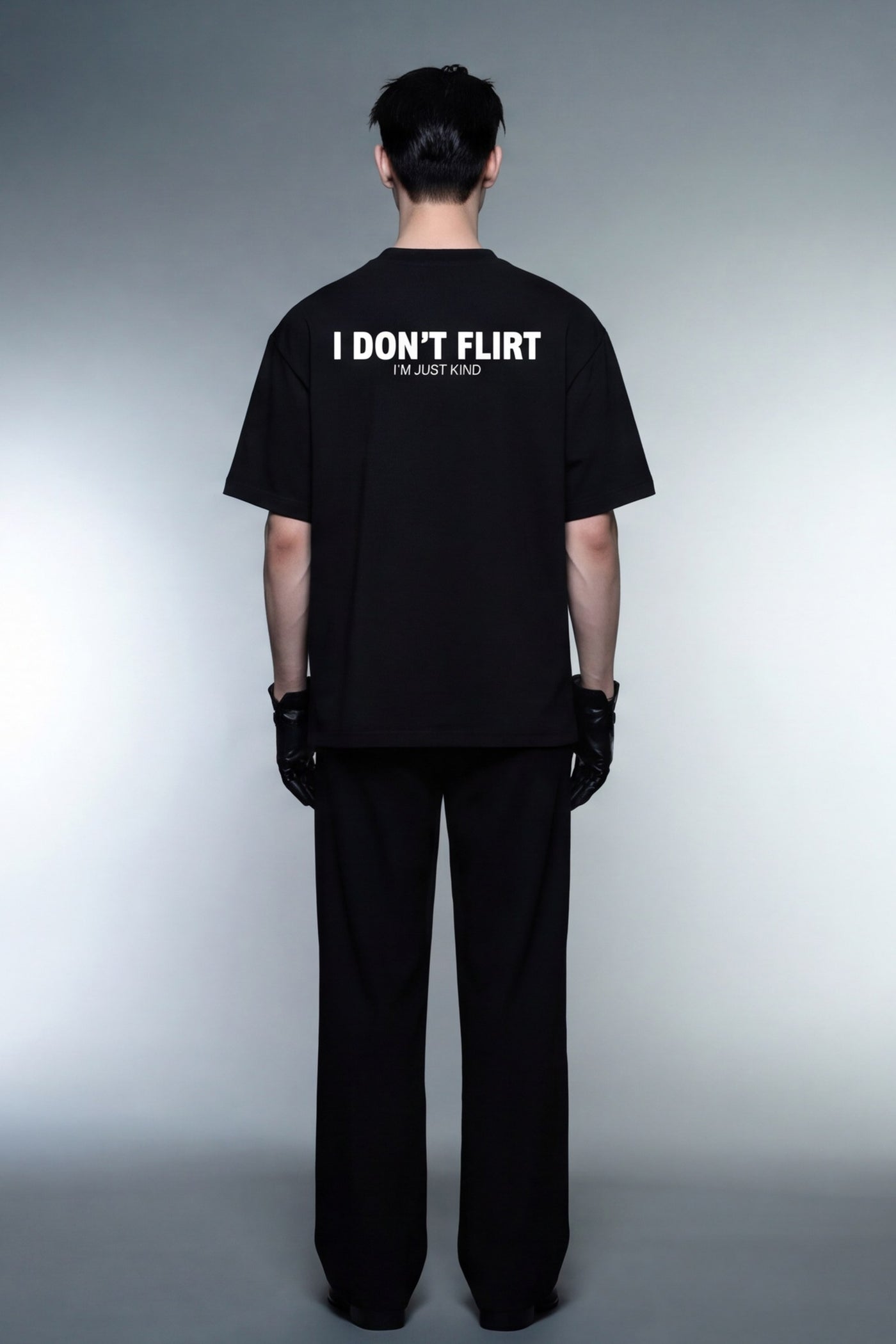FFS cropped 2:3 | original_media:gid://shopify/MediaImage/30933989032039 | position:6 | Forfksake I Don't Flirt Black T-Shirt