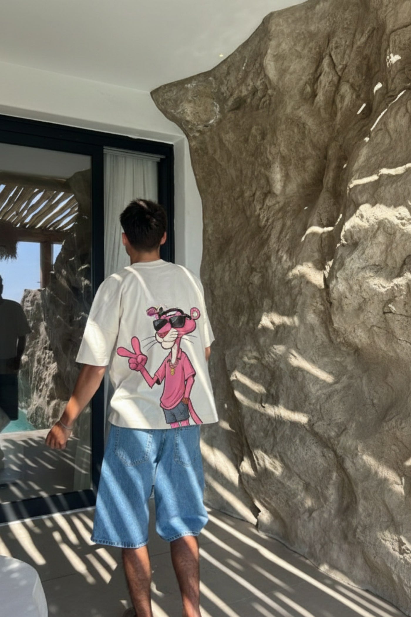 FFS cropped 2:3 | original_media:gid://shopify/MediaImage/30934123774055 | position:6 | Forfksake Pink Panther White T-Shirt