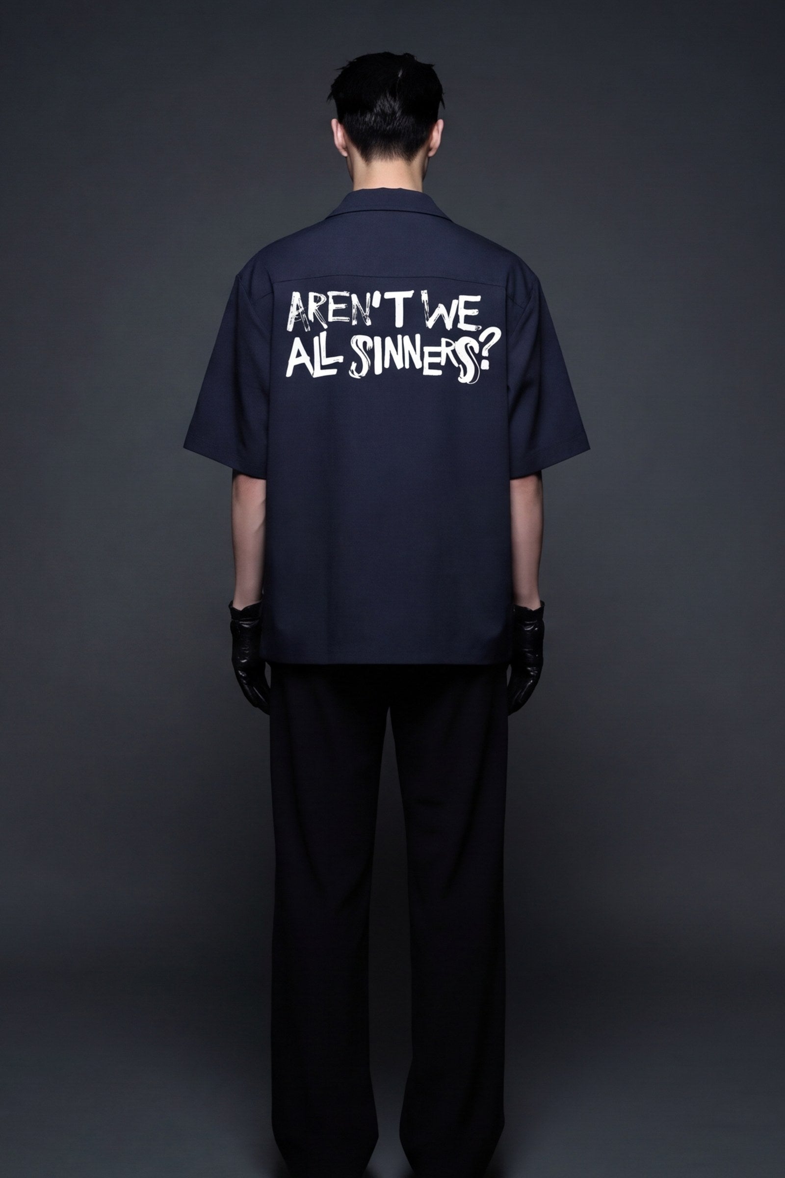 FFS cropped 2:3 | original_media:gid://shopify/MediaImage/30934188195943 | position:6 | Forfksake Sinners Navy Blue Bowling Shirt