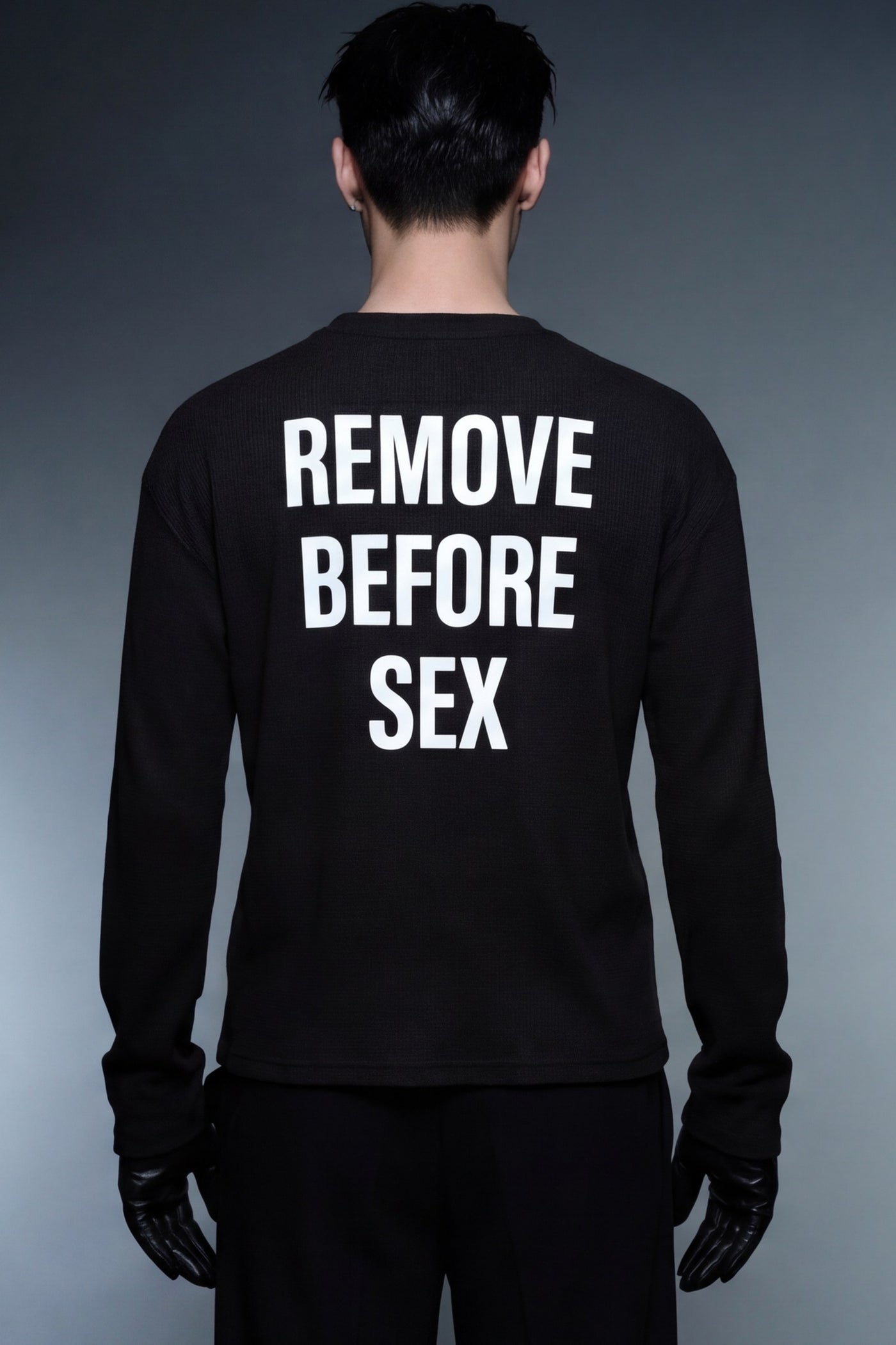 FFS cropped 2:3 | original_media:gid://shopify/MediaImage/30934275686503 | position:6 | Forfksake Warning Label Waffle Long Sleeve Black