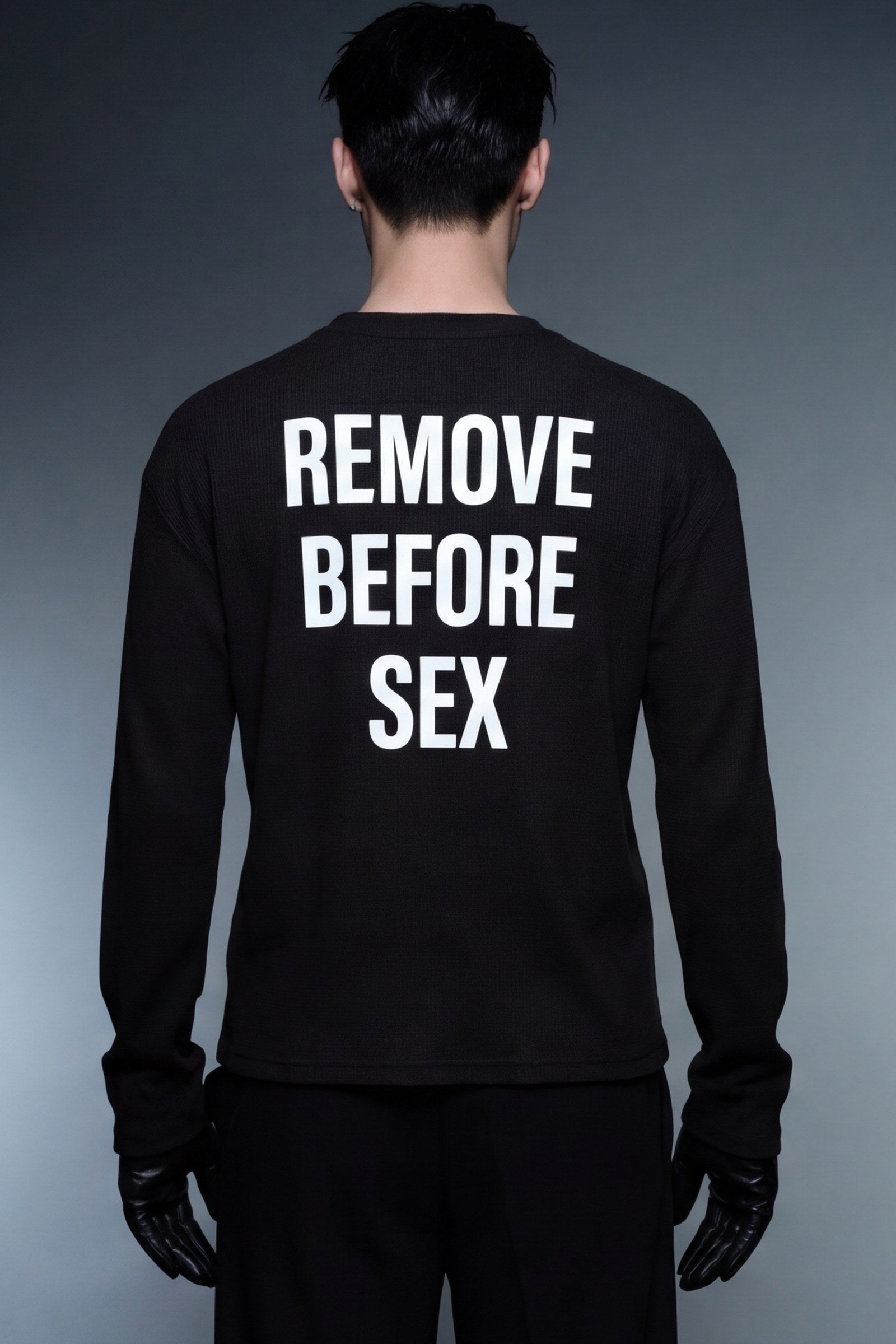 FFS cropped 2:3 | original_media:gid://shopify/MediaImage/30934275686503 | position:6 | Forfksake Warning Label Waffle Long Sleeve Black