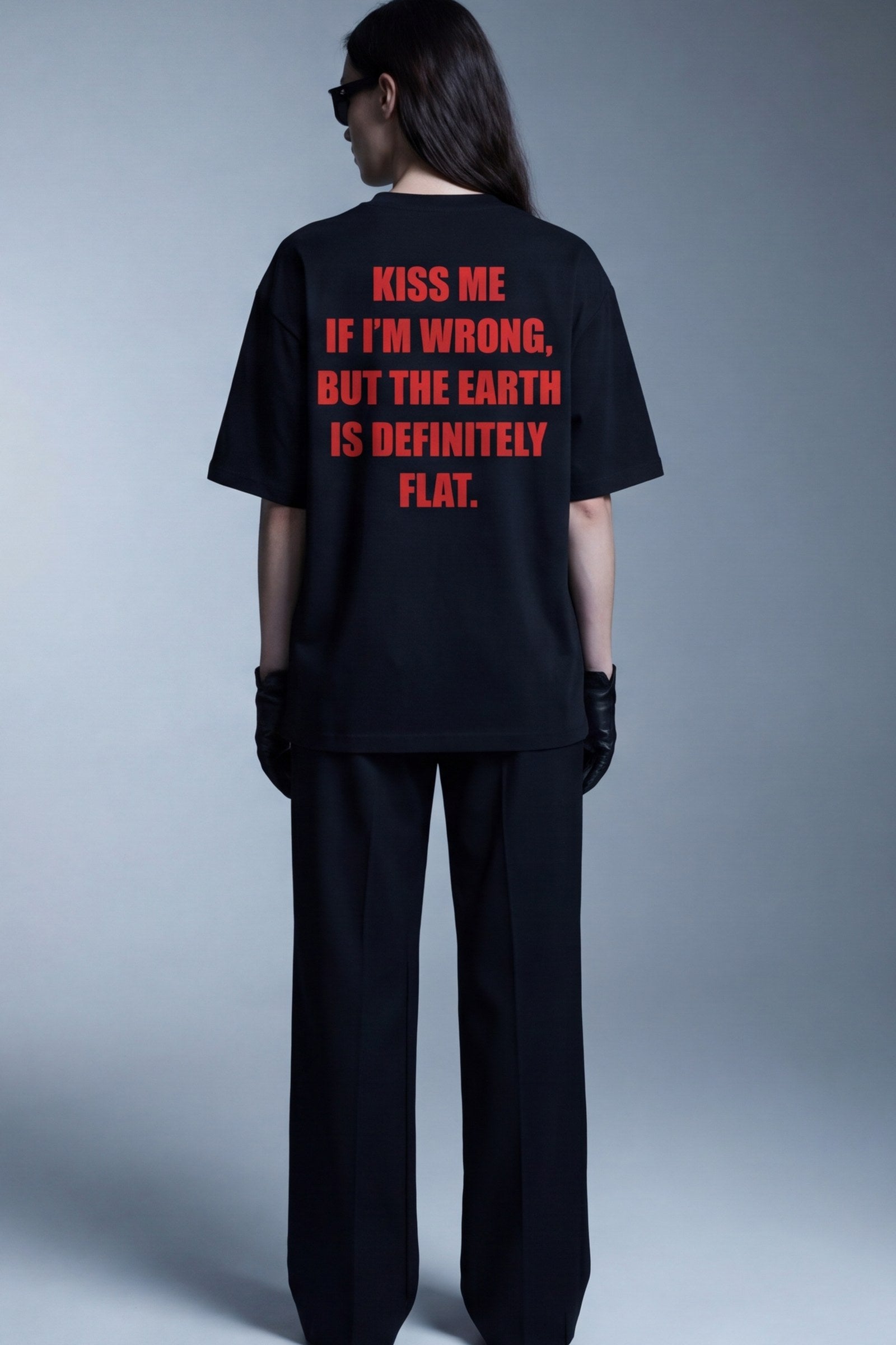 FFS cropped 2:3 | original_media:gid://shopify/MediaImage/30934876029031 | position:6 | Forfksake Flat Earth T-Shirt Black