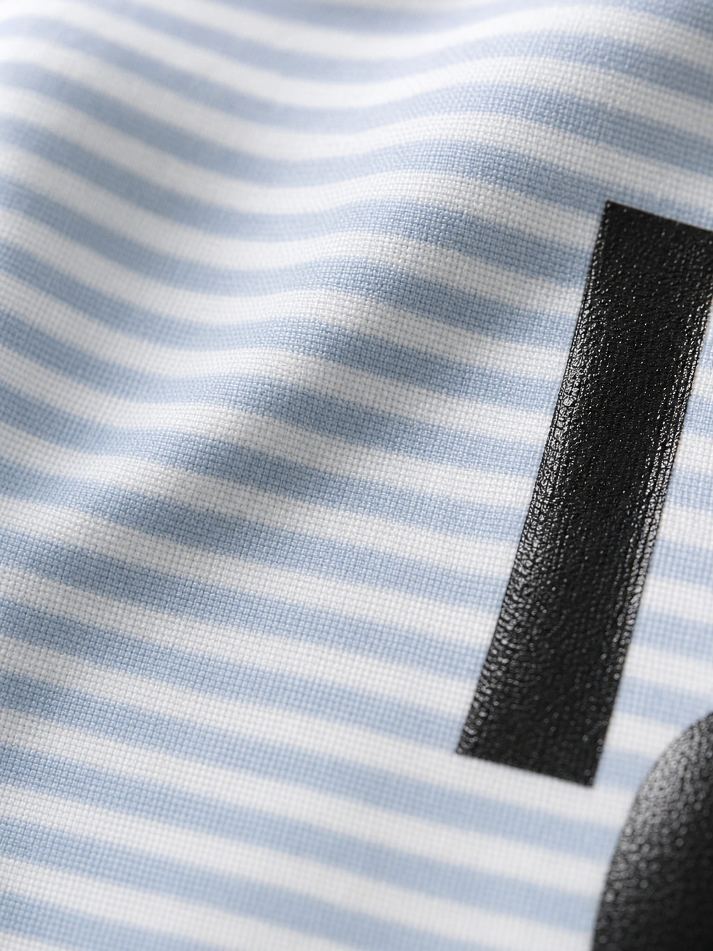 Forfksake I Don't Have Cocaine Boxy Fit Blue Striped Shirt – close-up detail