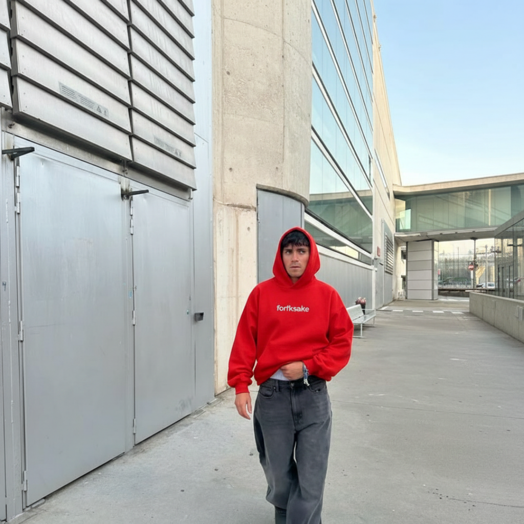 FORFKSAKE ALCOHOLIC RED HOODIE