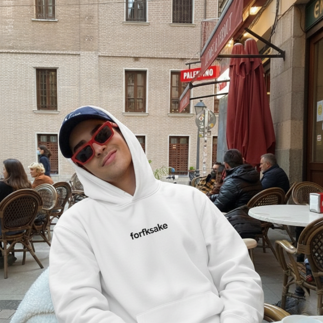 FORFKSAKE SHADOW REACH WHITE HOODIE