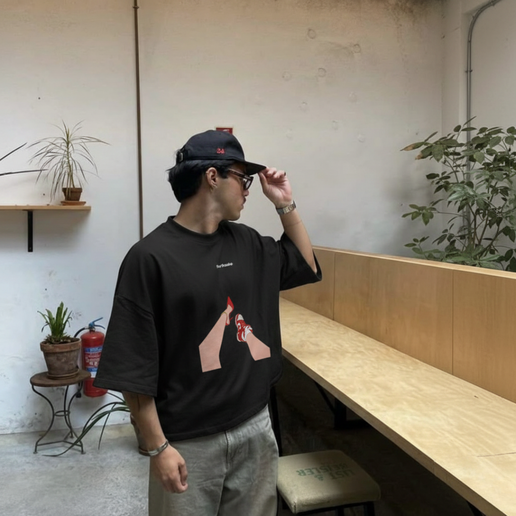 FORFKSAKE DOUBLE LIFE BLACK T-SHIRT