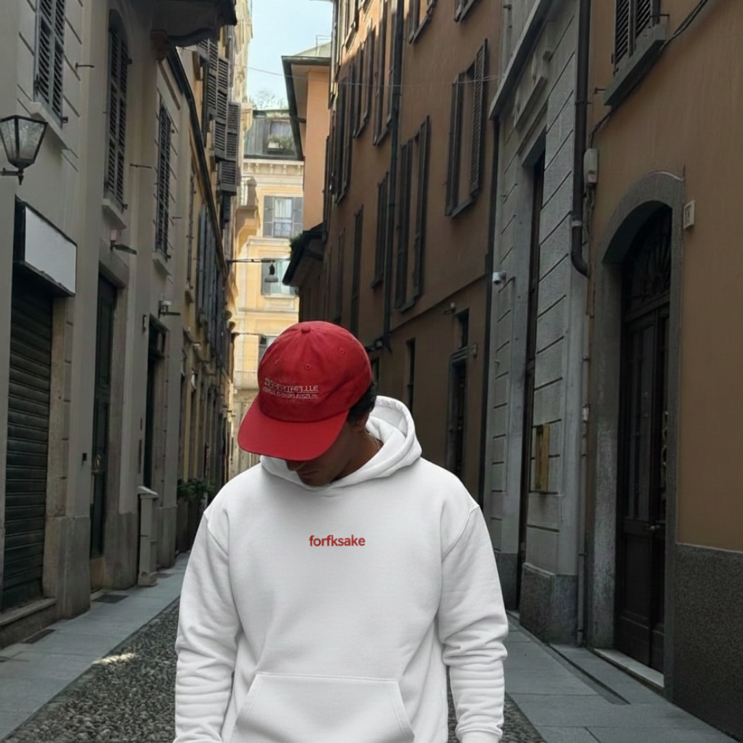 FORFKSAKE GYM CRUSH WHITE HOODIE