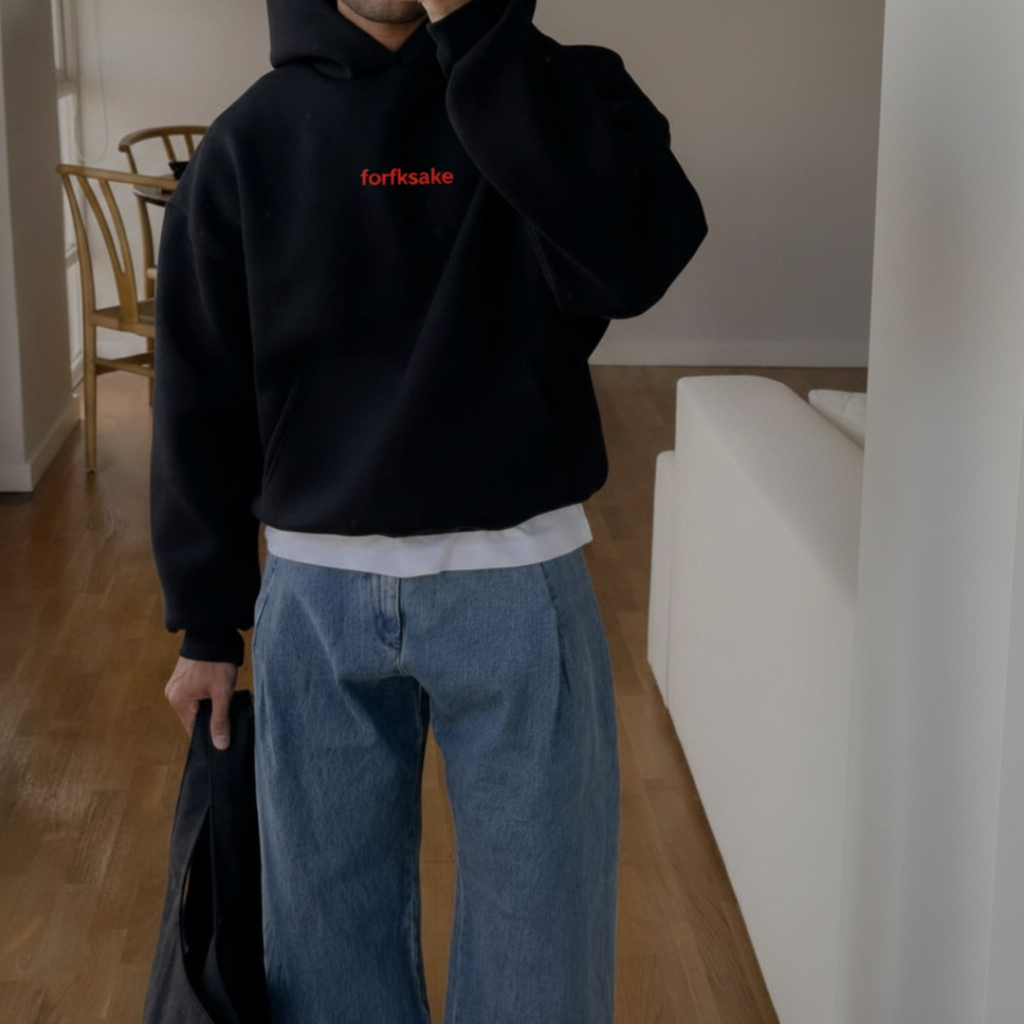 FORFKSAKE GYM CRUSH BLACK HOODIE