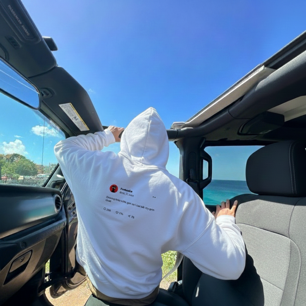 FORFKSAKE GYM CRUSH WHITE HOODIE