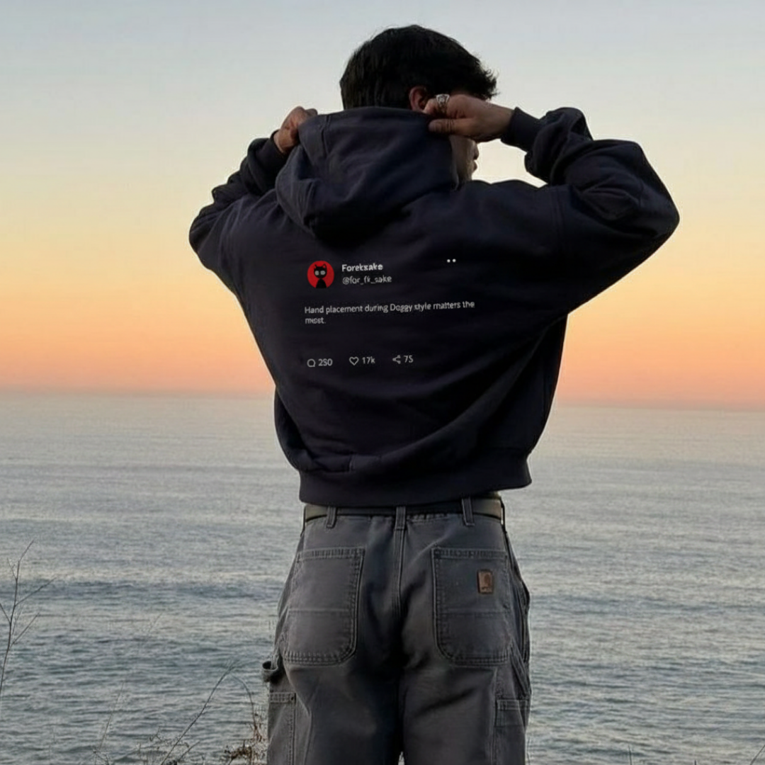 FORFKSAKE HAND PLACEMENT BLACK HOODIE