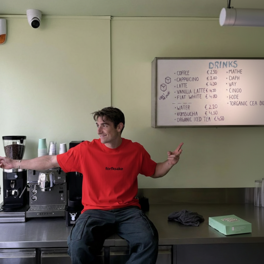 FORFKSAKE MIDDLE FINGER RED T-SHIRT