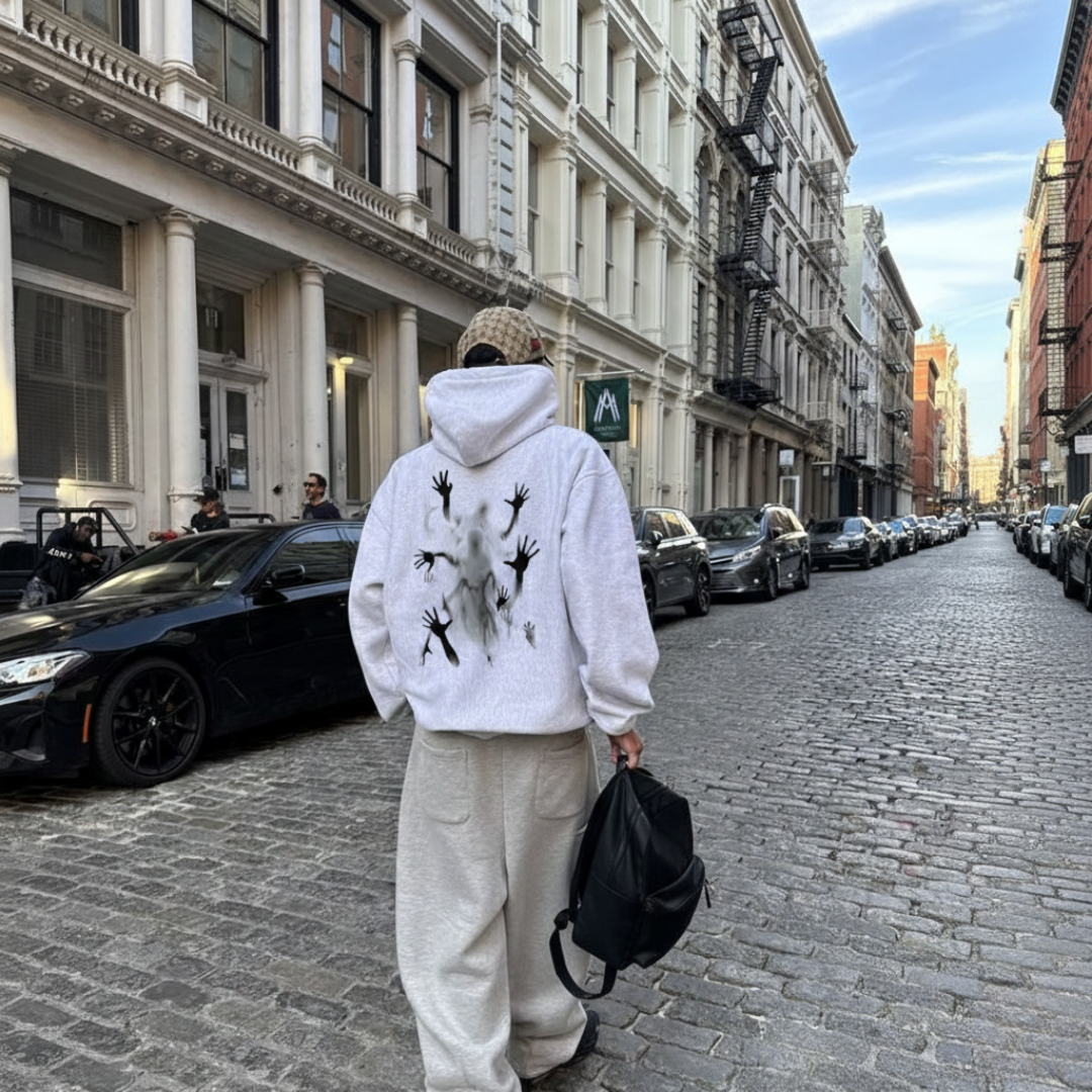 FORFKSAKE SHADOW REACH WHITE HOODIE