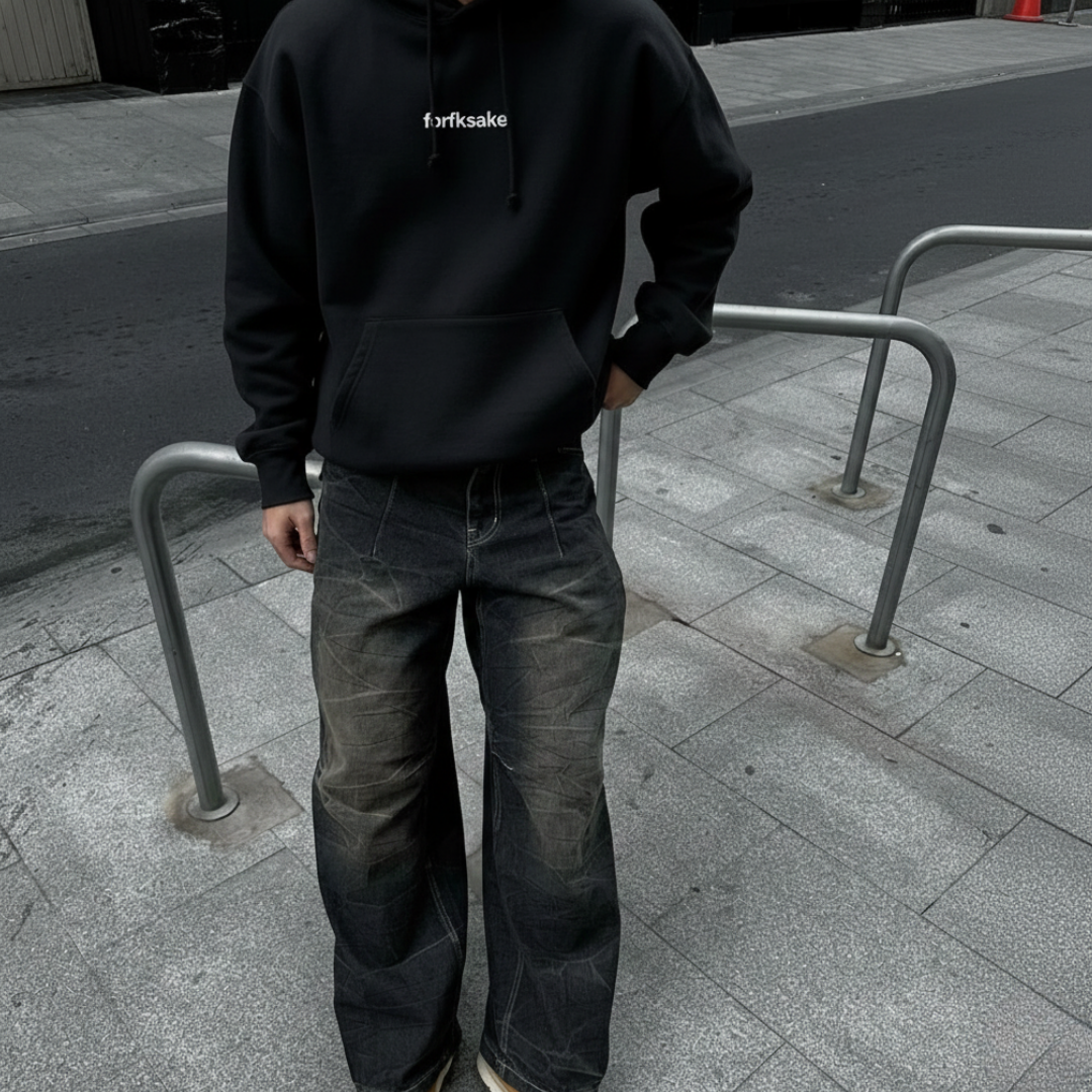 FORFKSAKE SIXTY NINE BLACK HOODIE