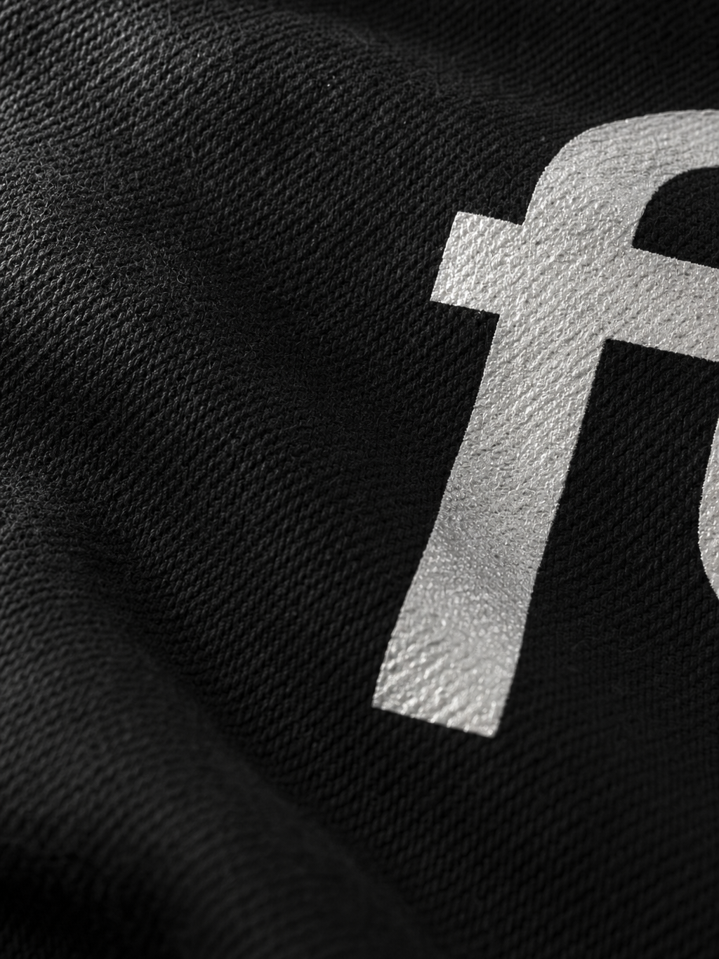 Forfksake Again Black Oversized T-Shirt – close-up detail