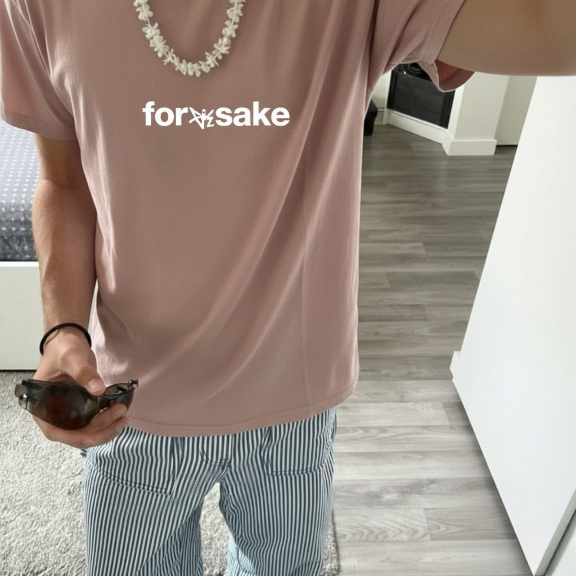 FORFKSAKE DIRTY MARTINI CLUB NUDE PINK T-SHIRT