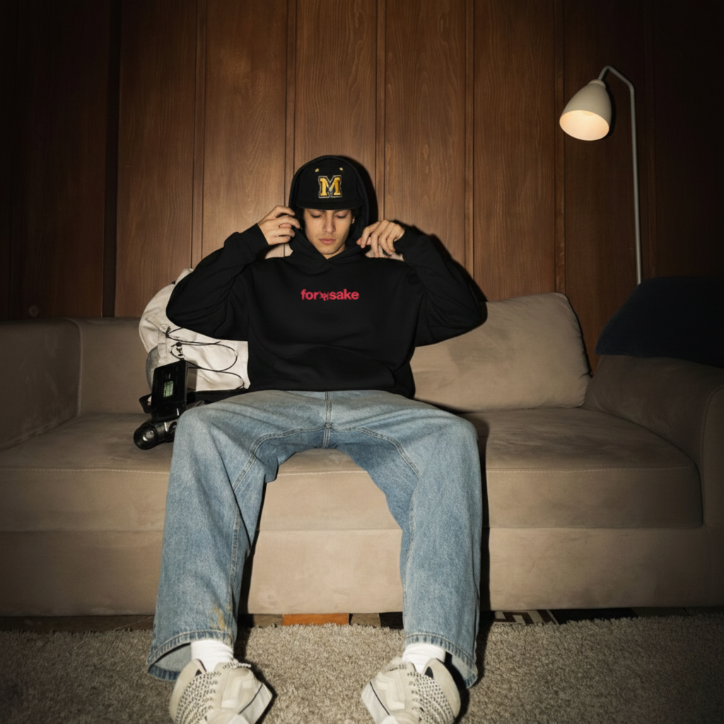 FORFKSAKE ALL EYES ON ME BLACK HOODIE