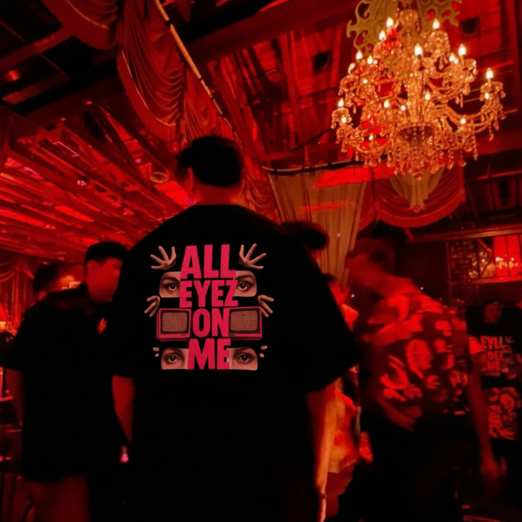 FORFKSAKE ALL EYES ON ME BLACK T-SHIRT