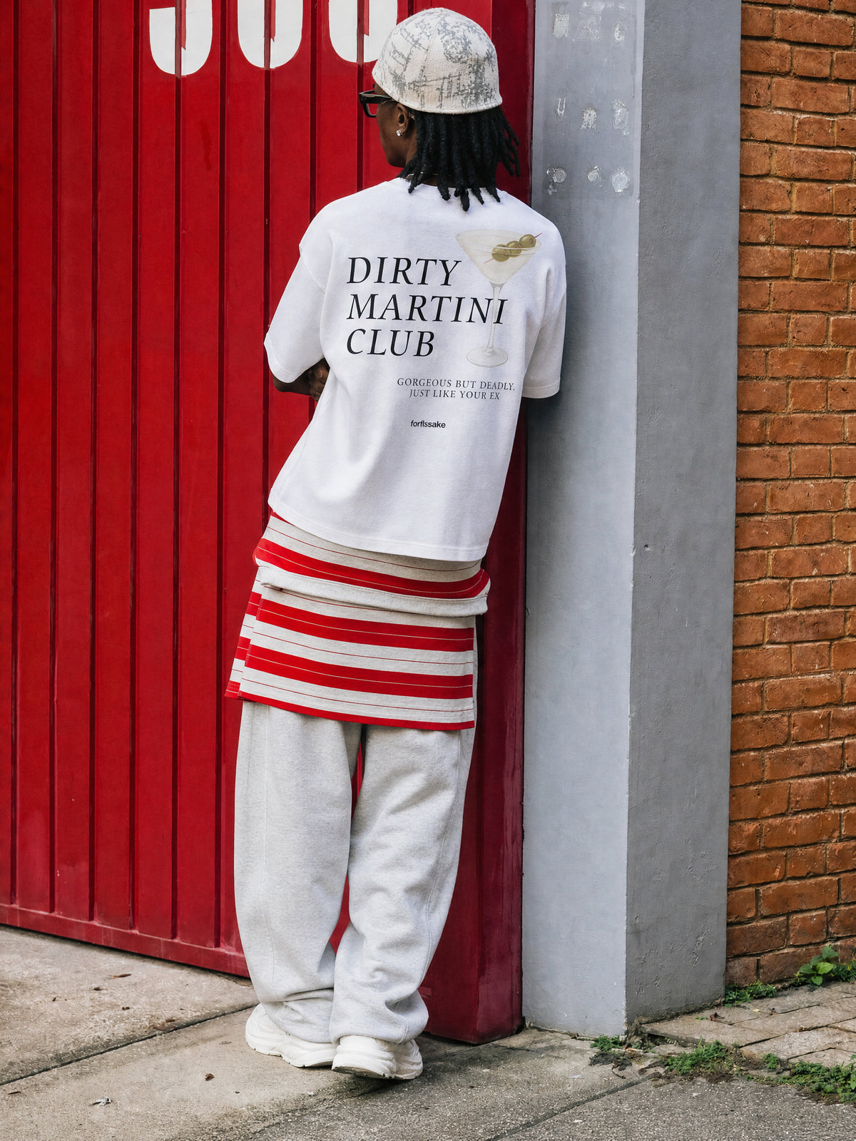 Forfksake Dirty Martini Club Nude White T-Shirt