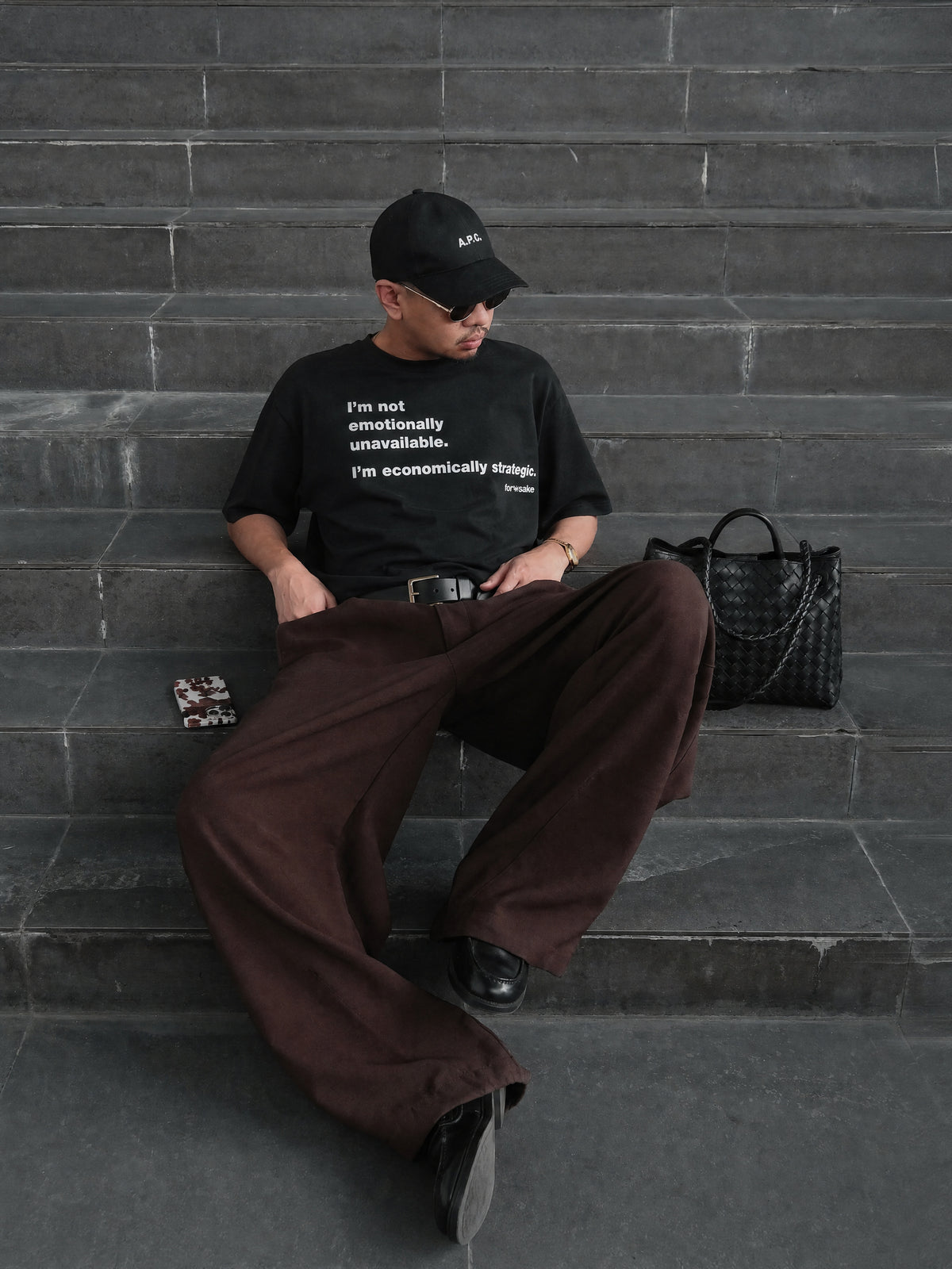 Forfksake Emotionally Unavailable Black T-Shirt