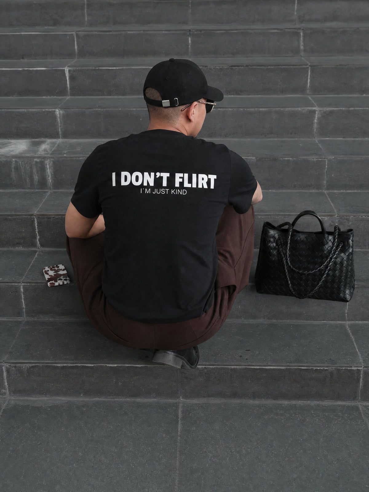 Forfksake I Don't Flirt Black T-Shirt
