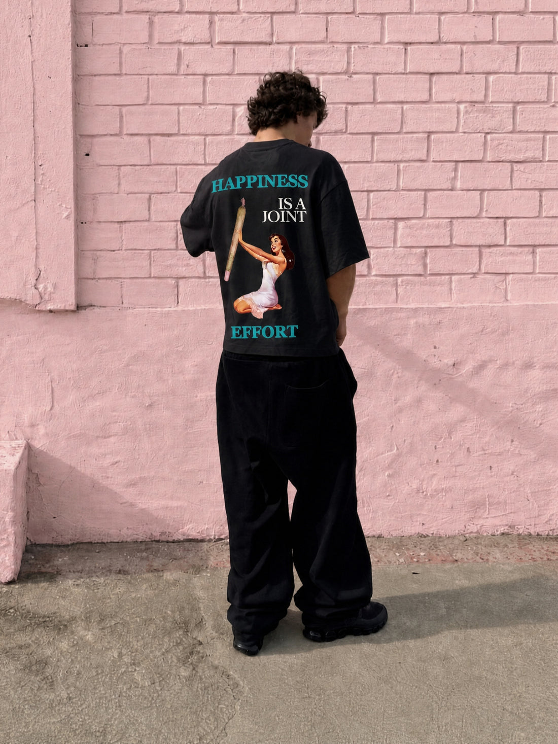 Forfksake Happiness Is A Joint Effort T-Shirt(black)