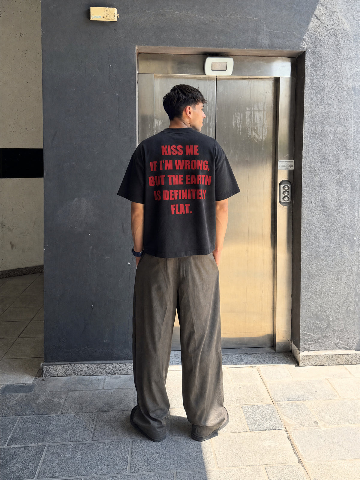 Forfksake Flat Earth T-Shirt Black