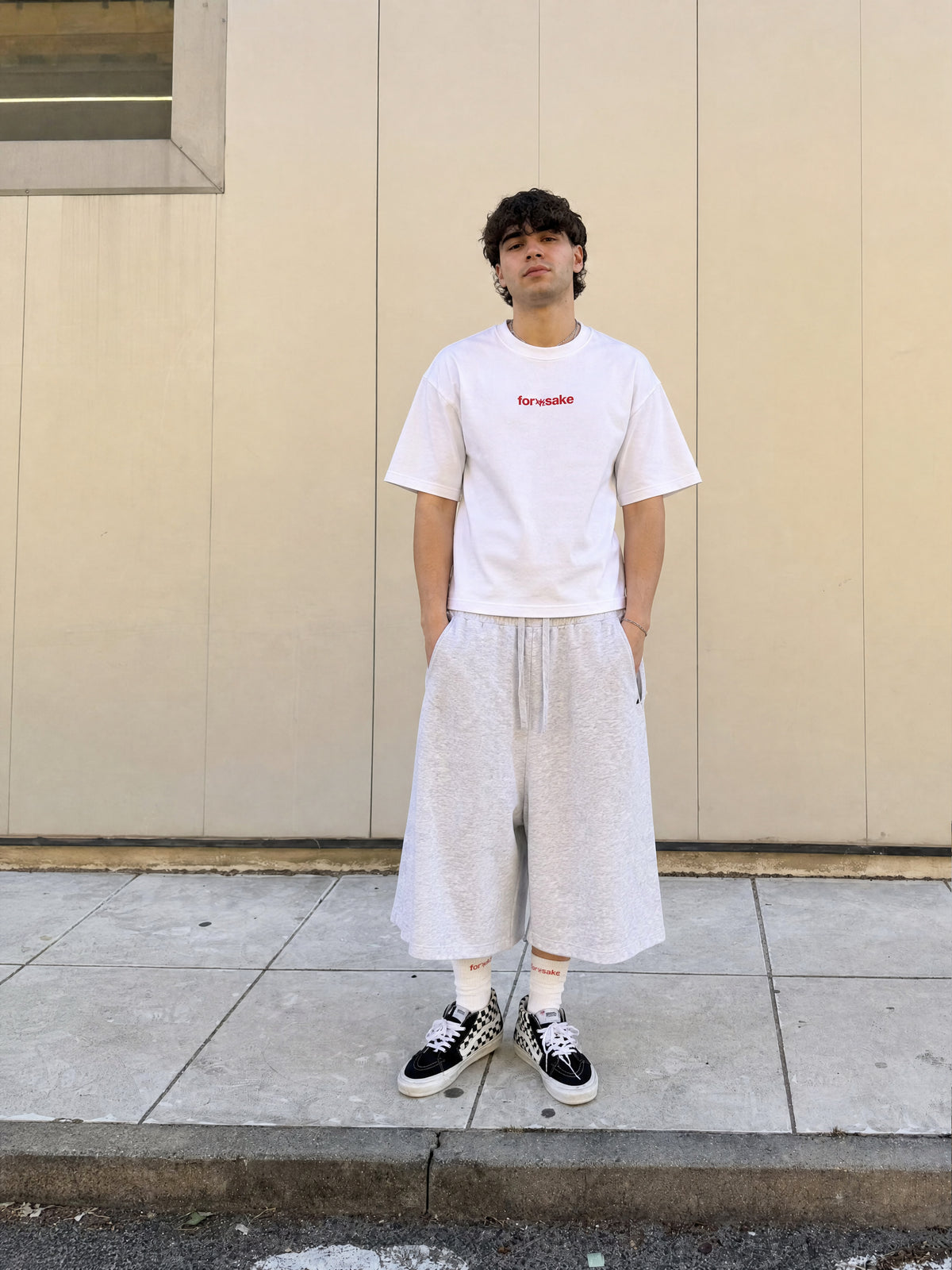 Forfksake Small Circle Big Checks T-Shirt White