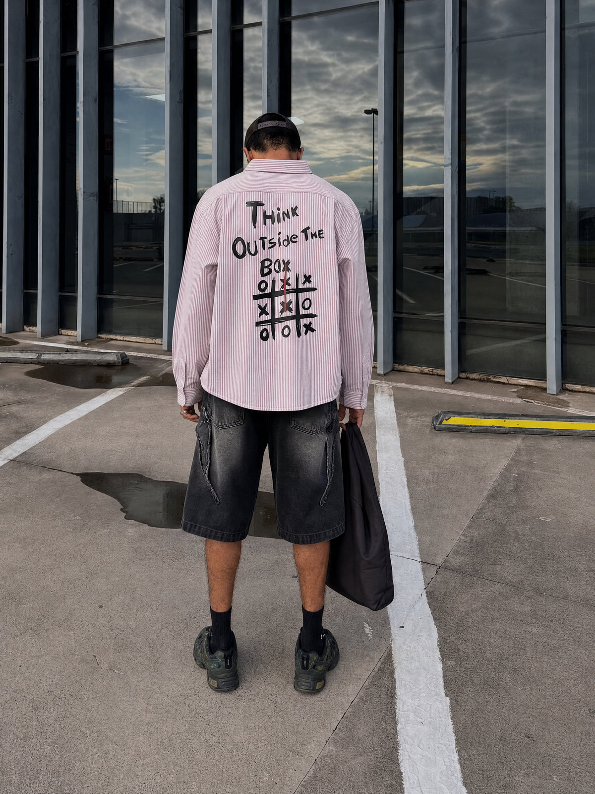 Forfksake Think Outside The Box Striped Shirt Pink