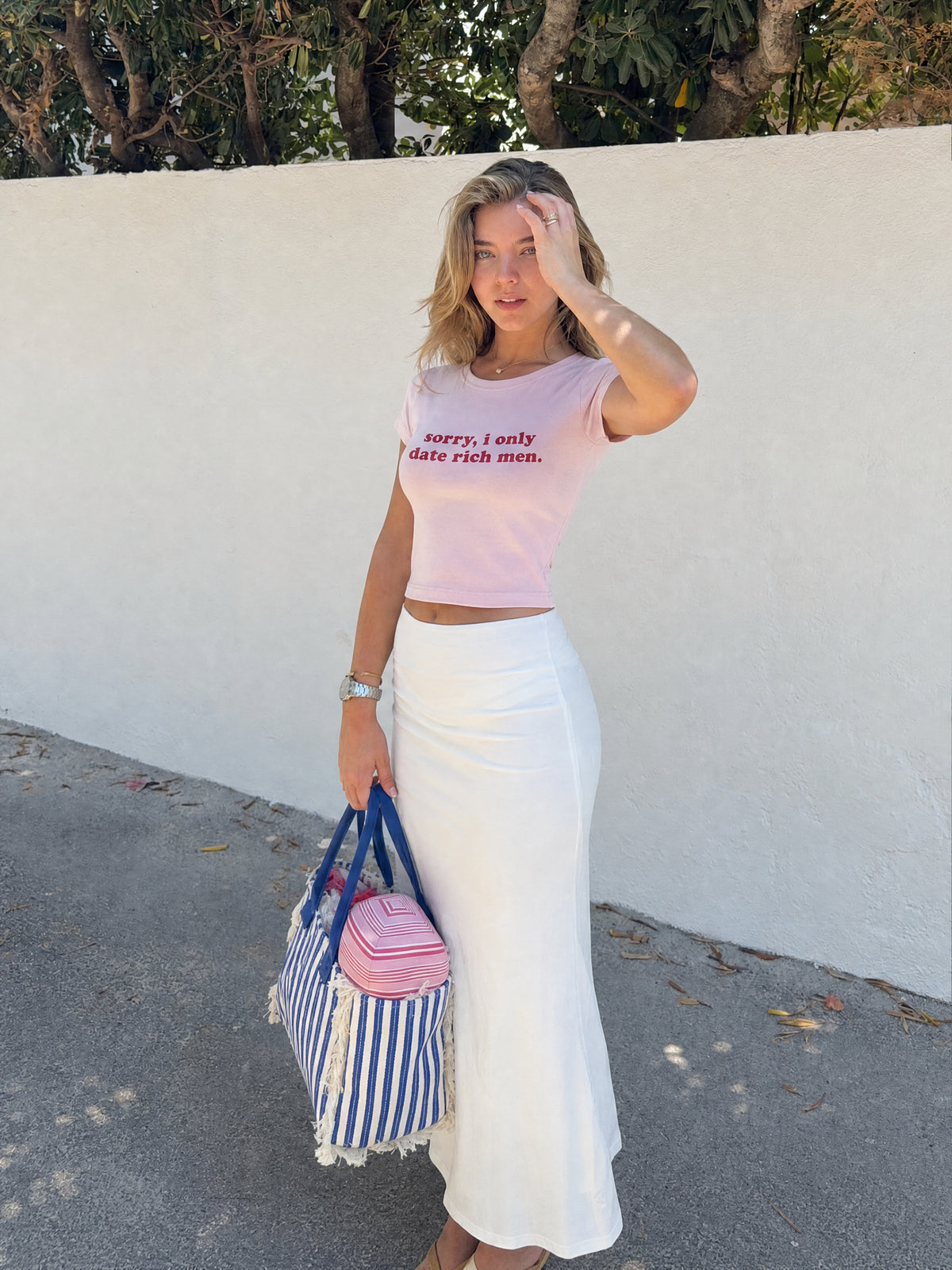 Forfksake Rich Standards Baby Tee Pink