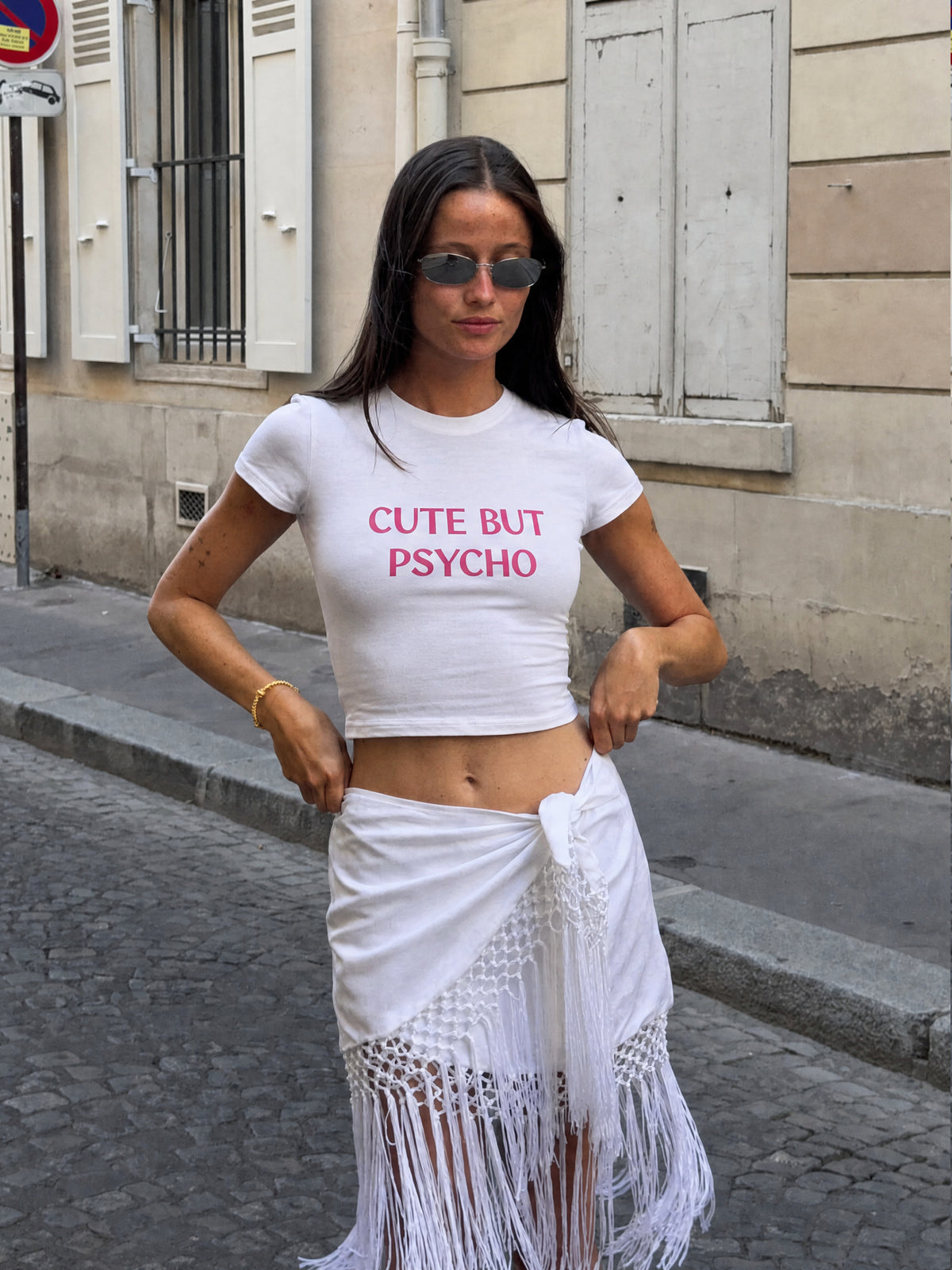 Forfksake Psycho White Baby Tee