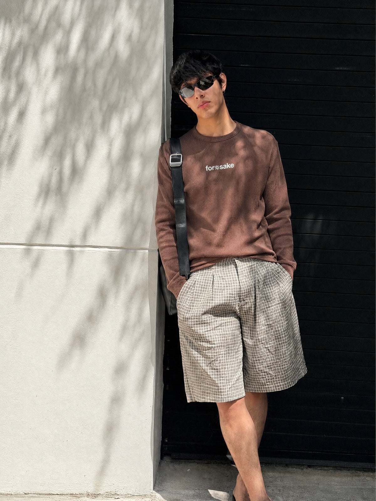 Forfksake Hotter Girlfriend Waffle Long Sleeve T-Shirt Brown